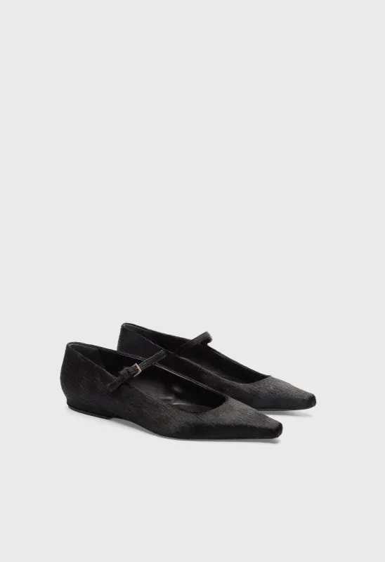 LEONE Pony-effect leather ballerinas made by Loulou De Saison