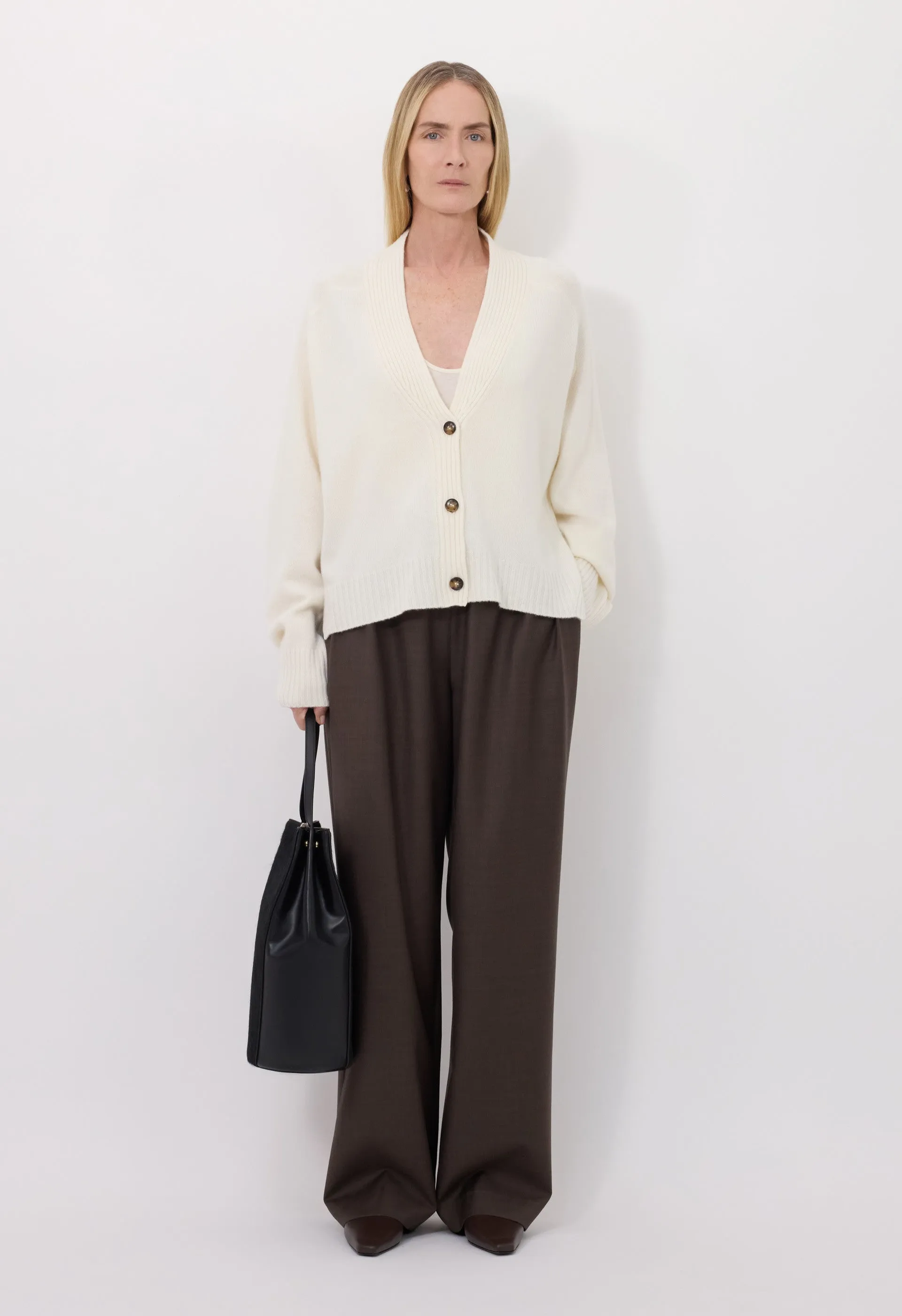 KAIA LDS Ribbed neckline cardigan sold by Loulou De Saison