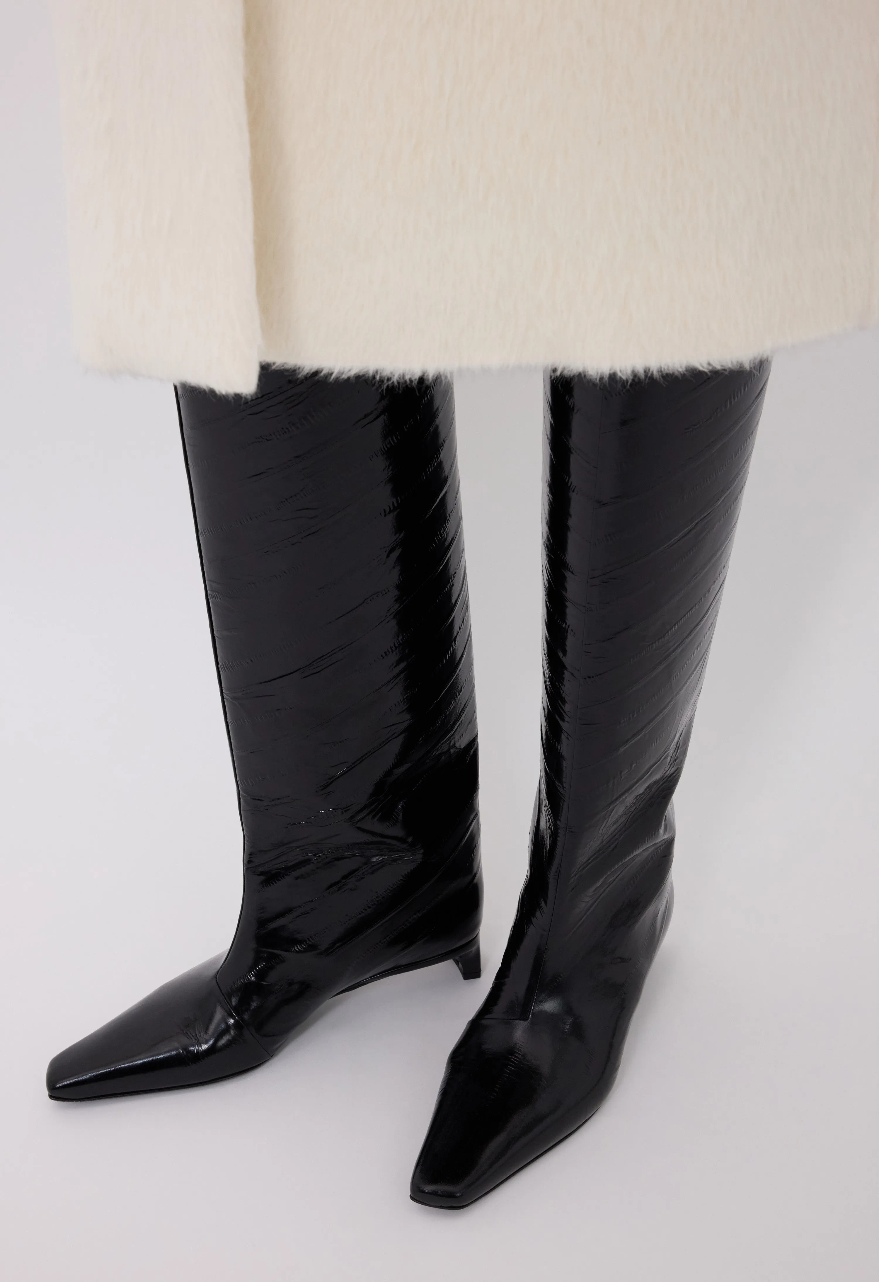 JOAN Eel-effect leather boots sold by Loulou De Saison product image thumbnail 2