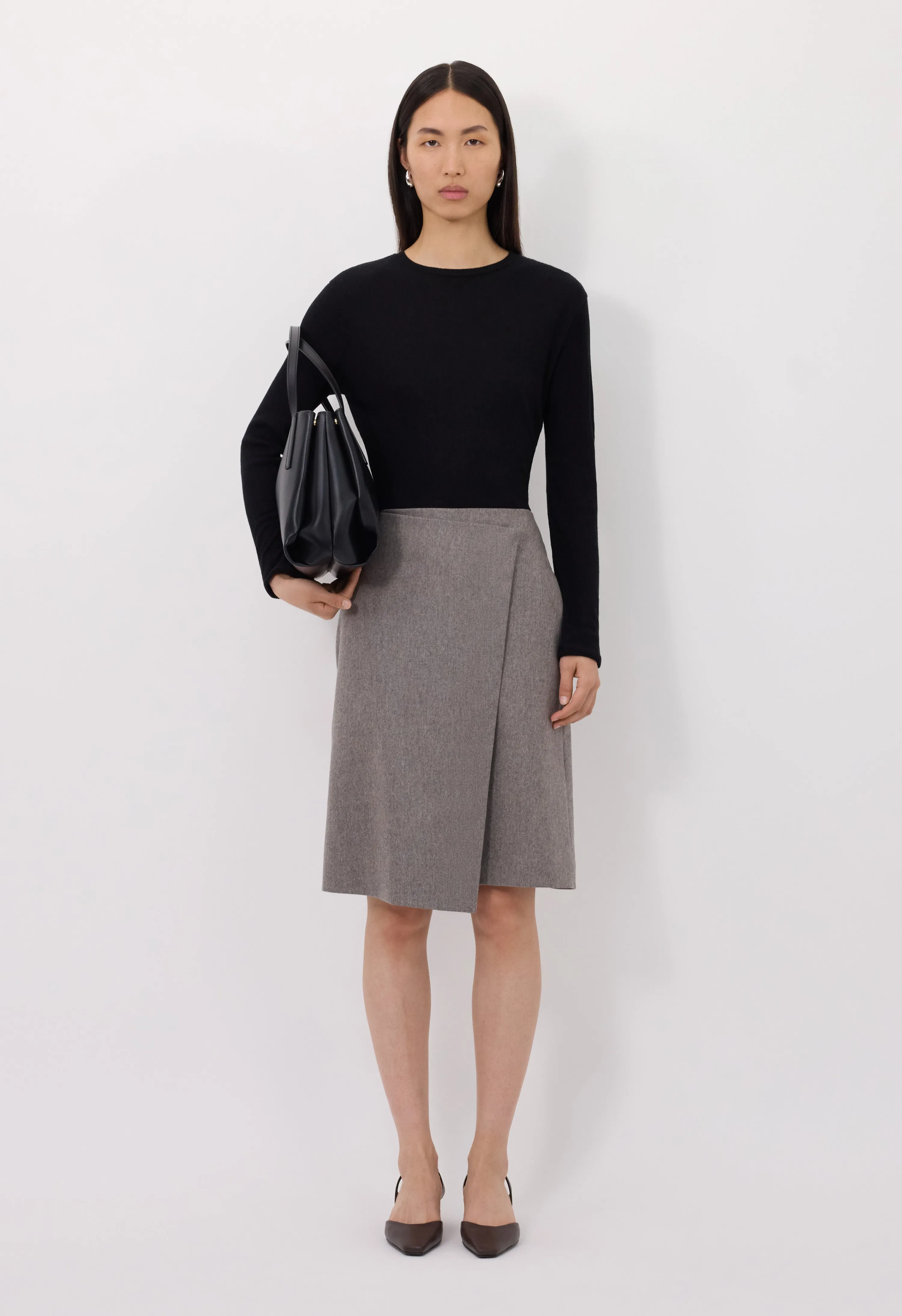 JIL Flannel wrap skirt sold by Loulou De Saison