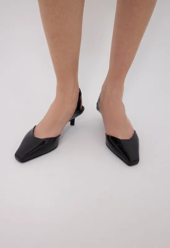 HYDE Eel-effect leather slingback shoes made by Loulou De Saison