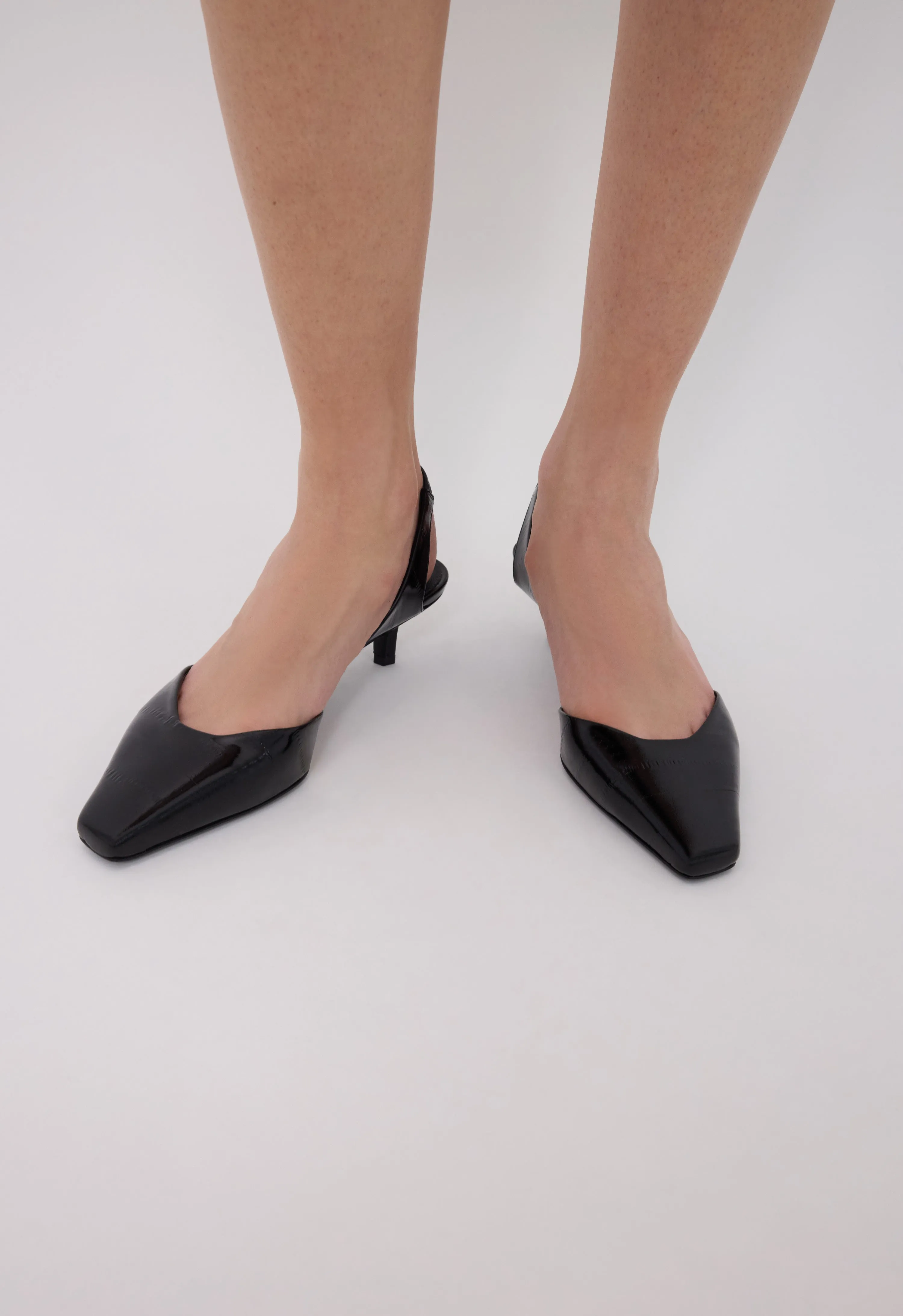 HYDE Eel-effect leather slingback shoes sold by Loulou De Saison