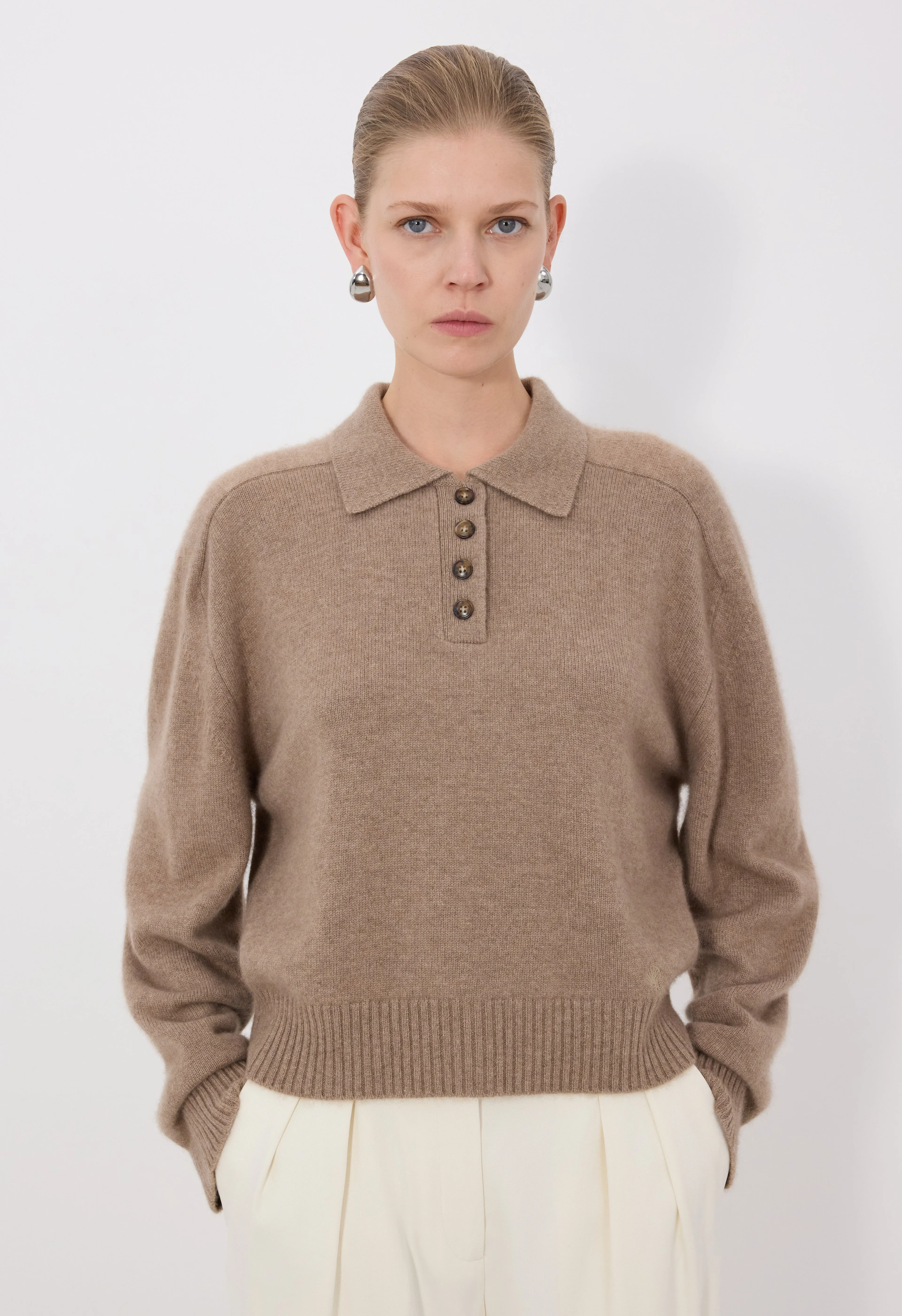 HOMERE LDS Cashmere polo sweater sold by Loulou De Saison product image thumbnail 4