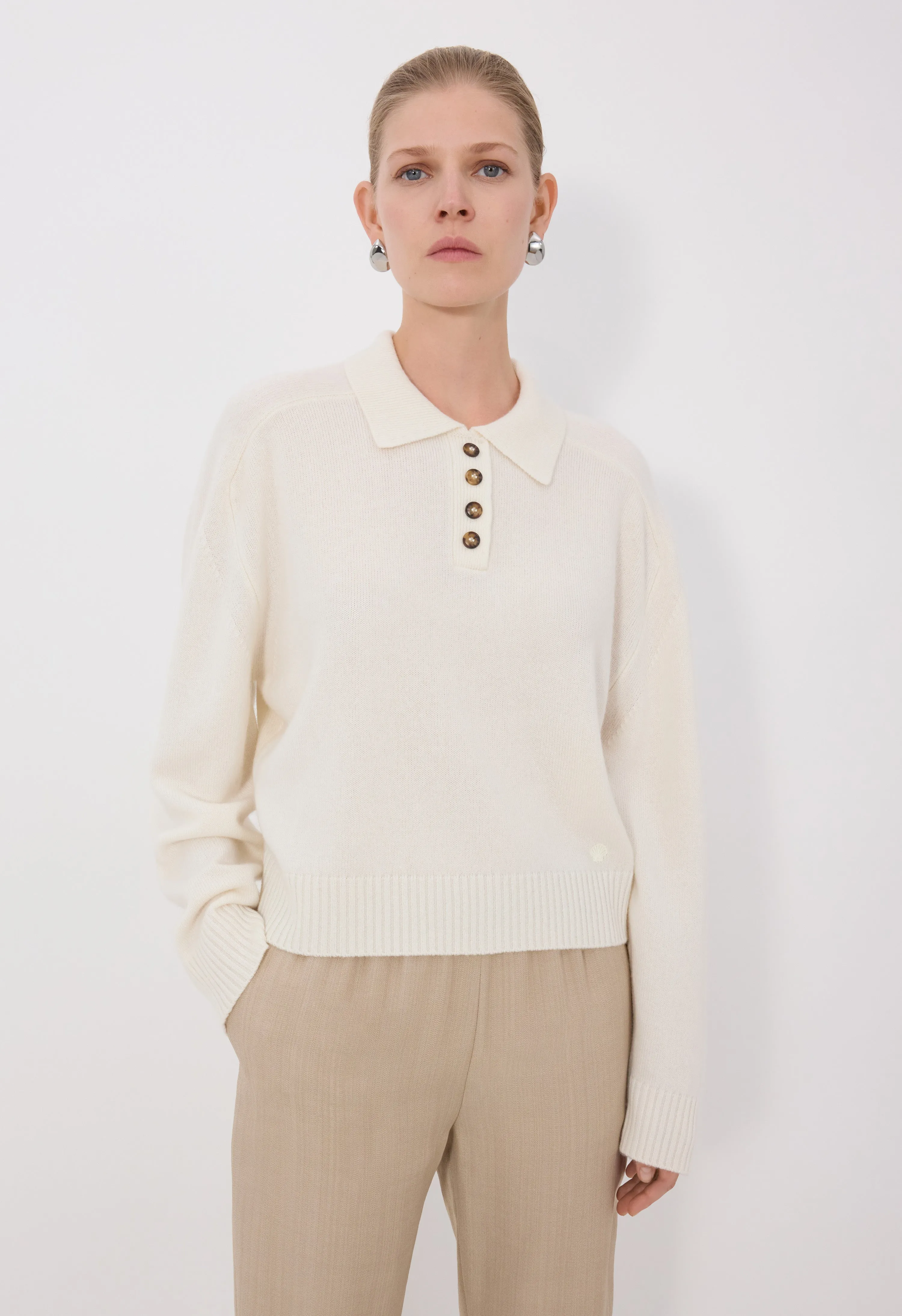 HOMERE LDS Cashmere polo sweater sold by Loulou De Saison product image thumbnail 4