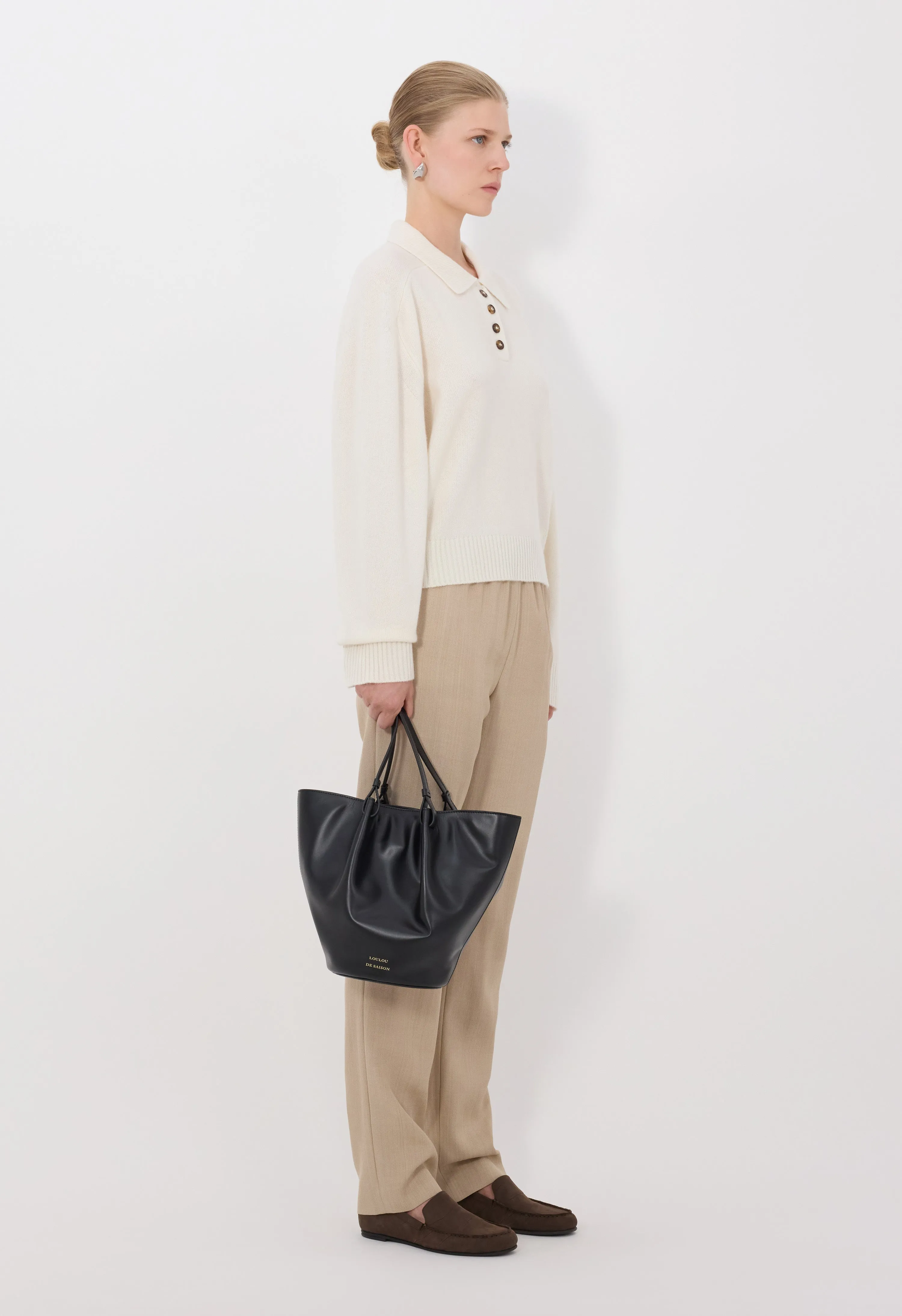 HOMERE LDS Cashmere polo sweater sold by Loulou De Saison product image thumbnail 3