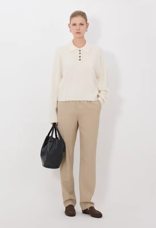 HOMERE LDS Cashmere polo sweater sold by Loulou De Saison