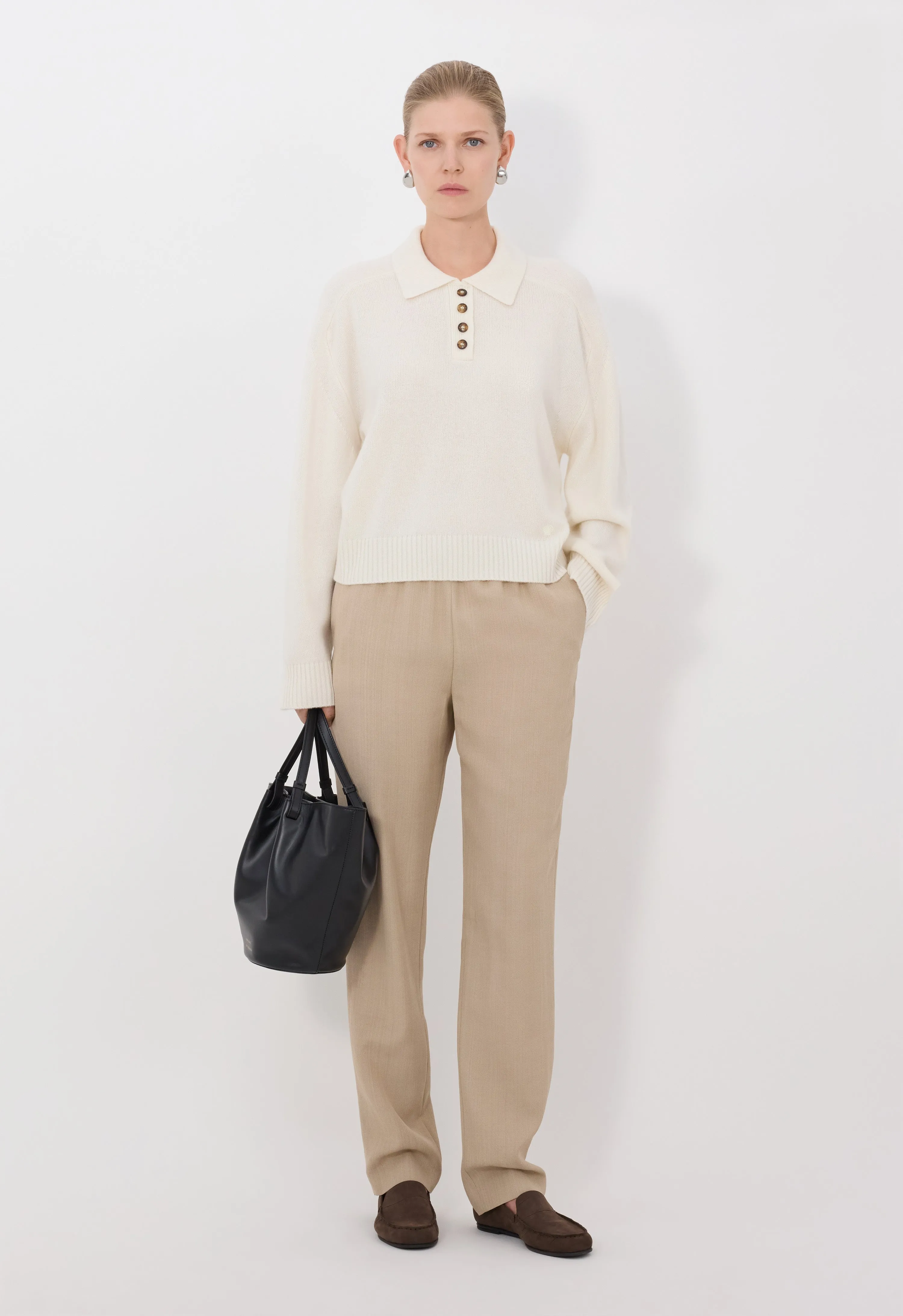 HOMERE LDS Cashmere polo sweater sold by Loulou De Saison