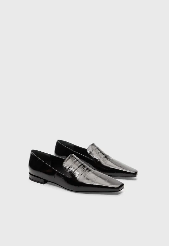EMMET Eel-effect leather loafers sold by Loulou De Saison