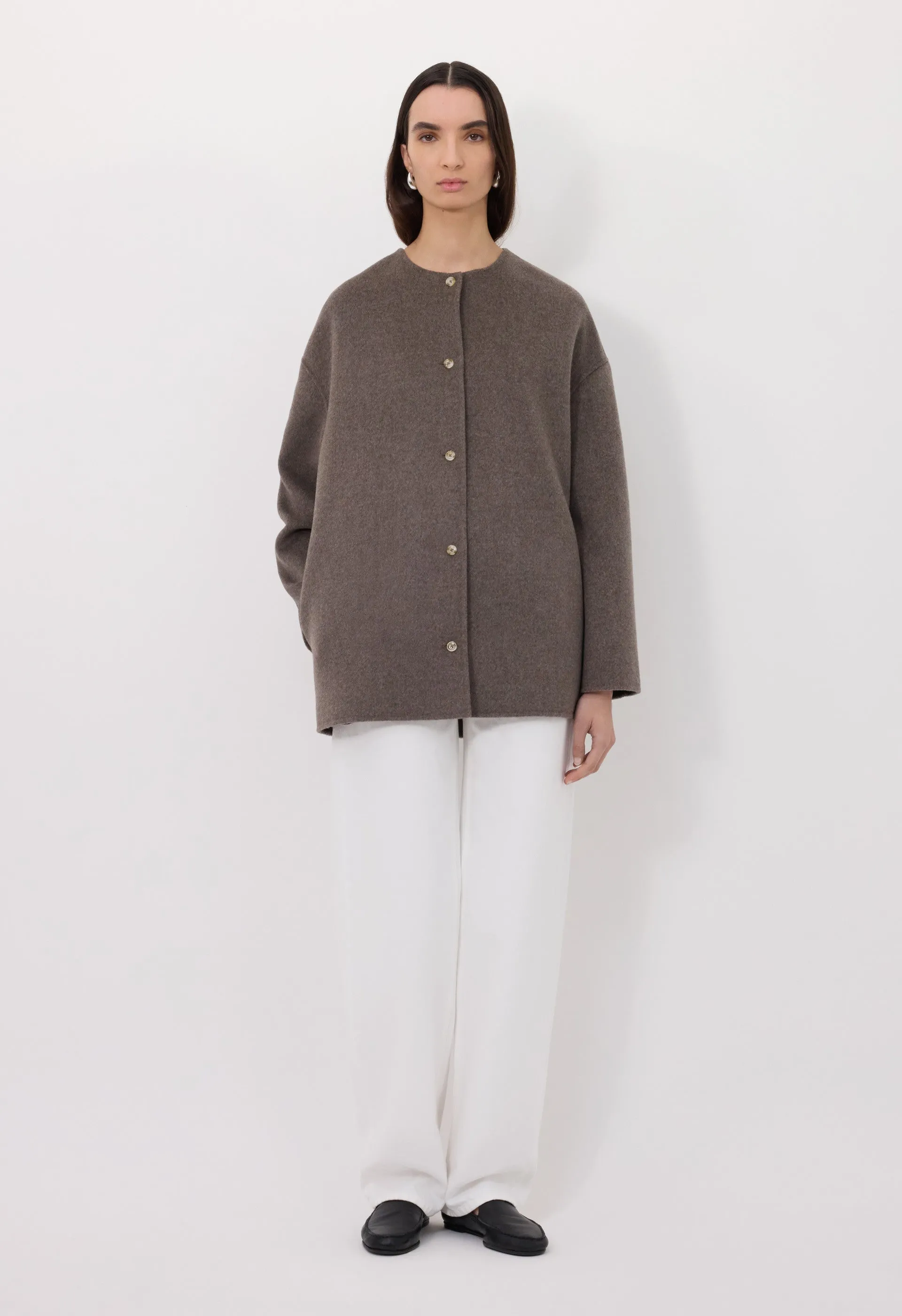 DUNNE Wool drap short coat sold by Loulou De Saison
