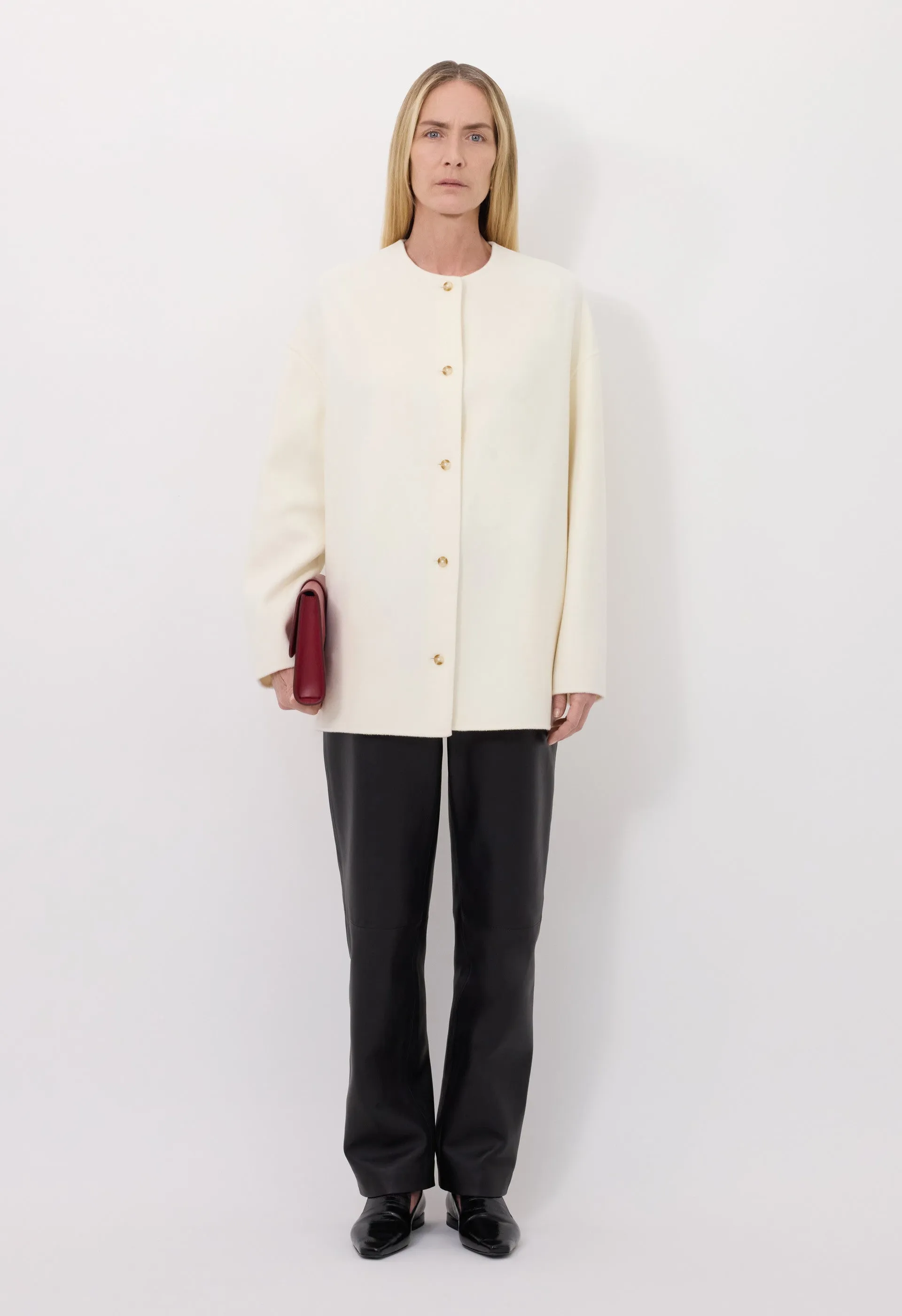 DUNNE Wool drap short coat sold by Loulou De Saison
