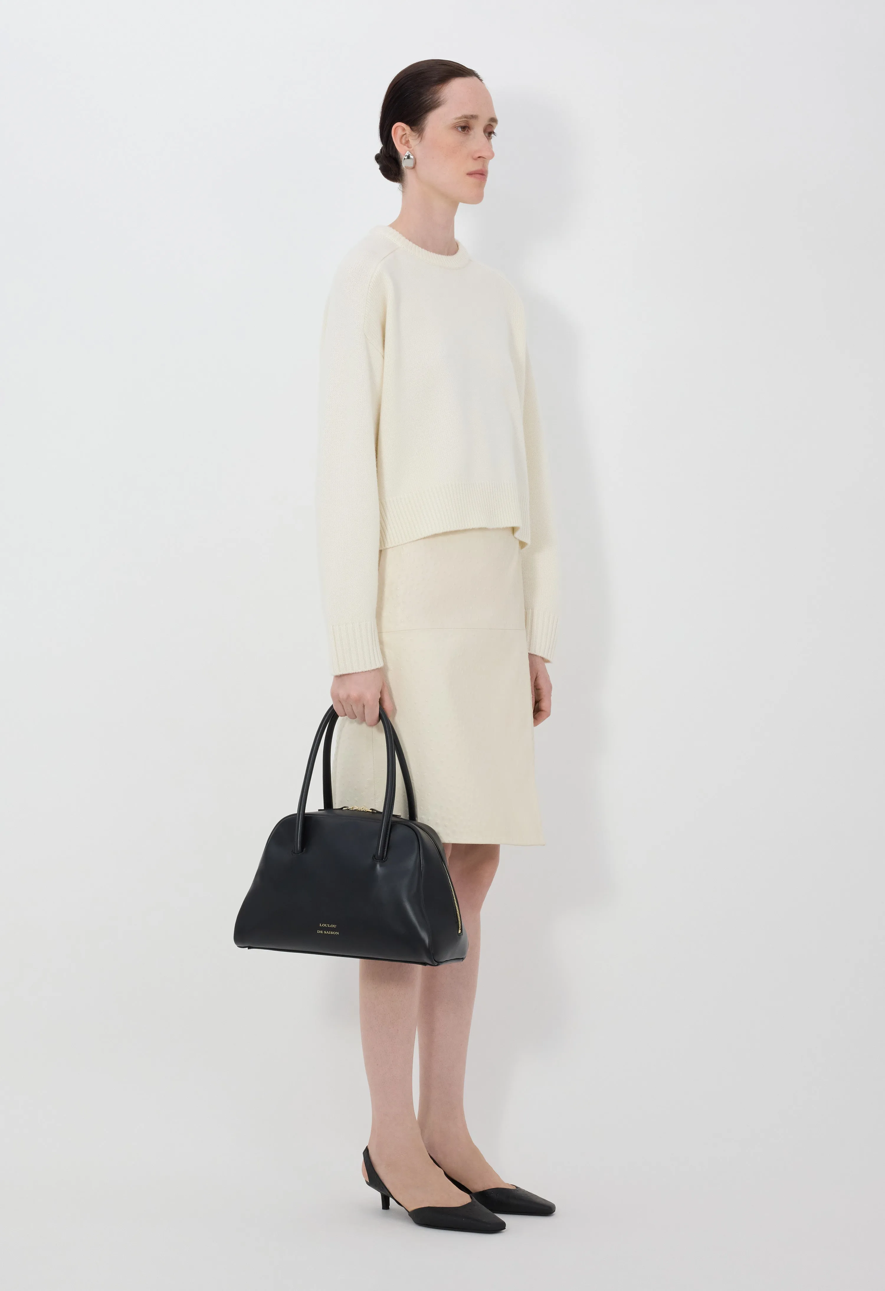 BRUZZI LDS Cropped wool cashmere sweater sold by Loulou De Saison product image thumbnail 3