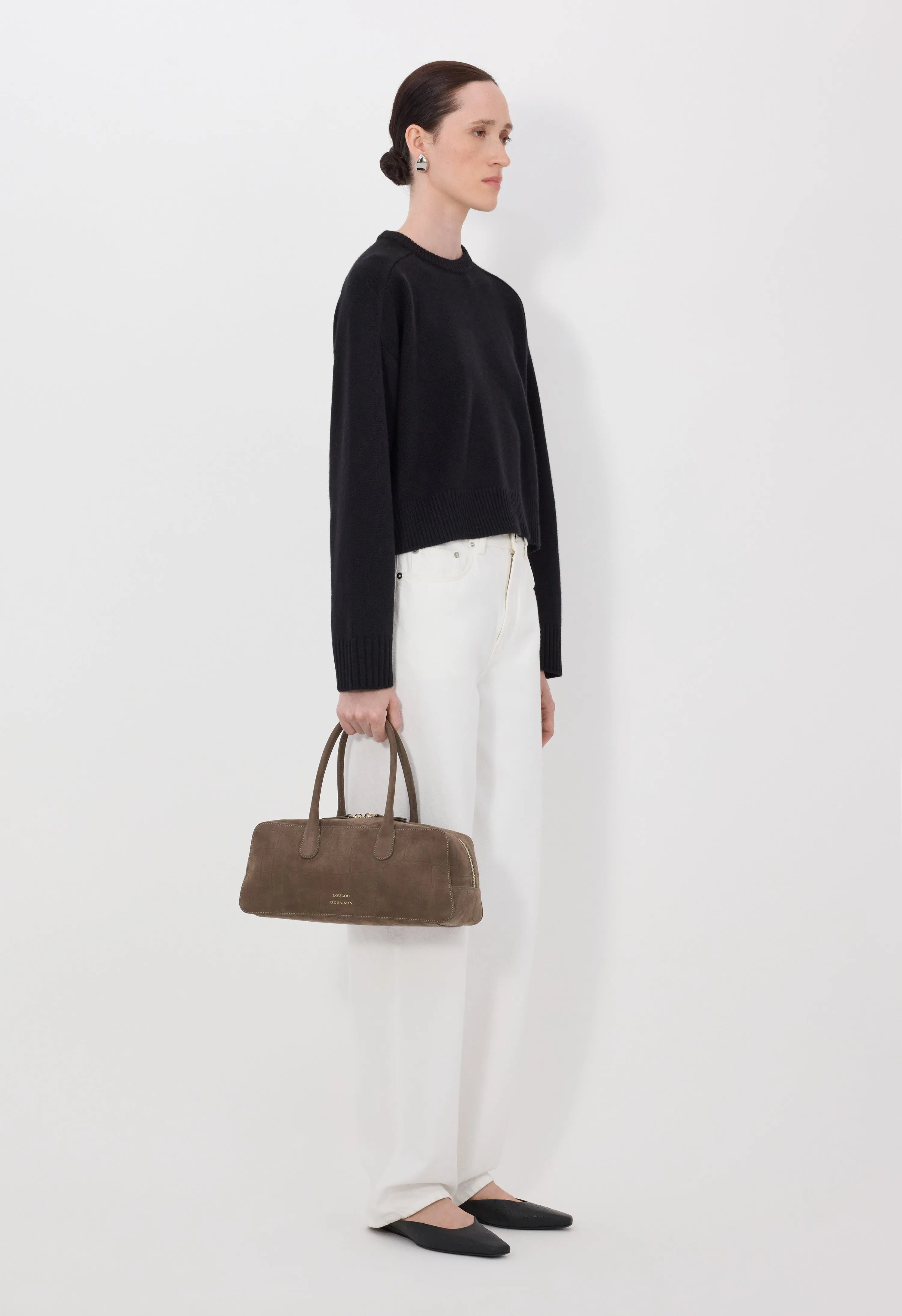 BRUZZI LDS Cropped wool cashmere sweater sold by Loulou De Saison product image thumbnail 3