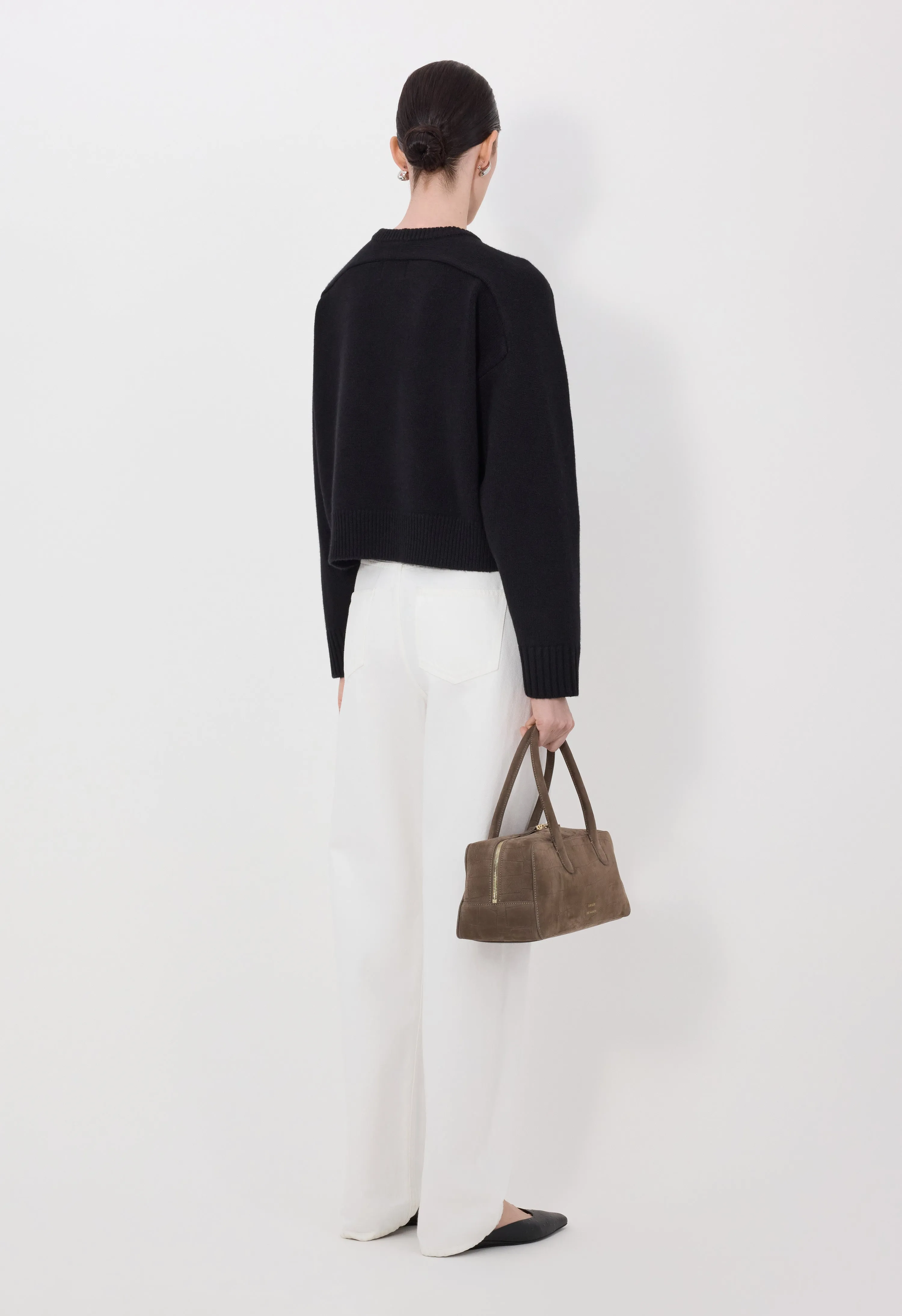 BRUZZI LDS Cropped wool cashmere sweater sold by Loulou De Saison product image thumbnail 5