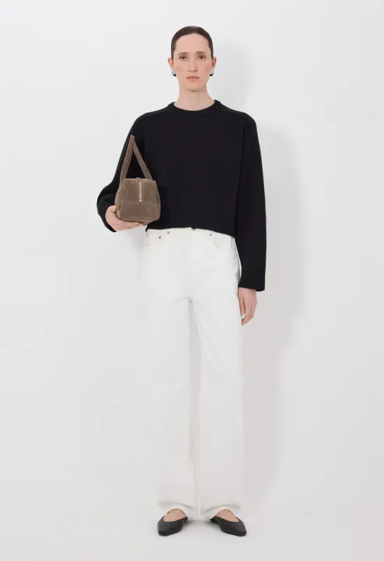 BRUZZI LDS Cropped wool cashmere sweater made by Loulou De Saison