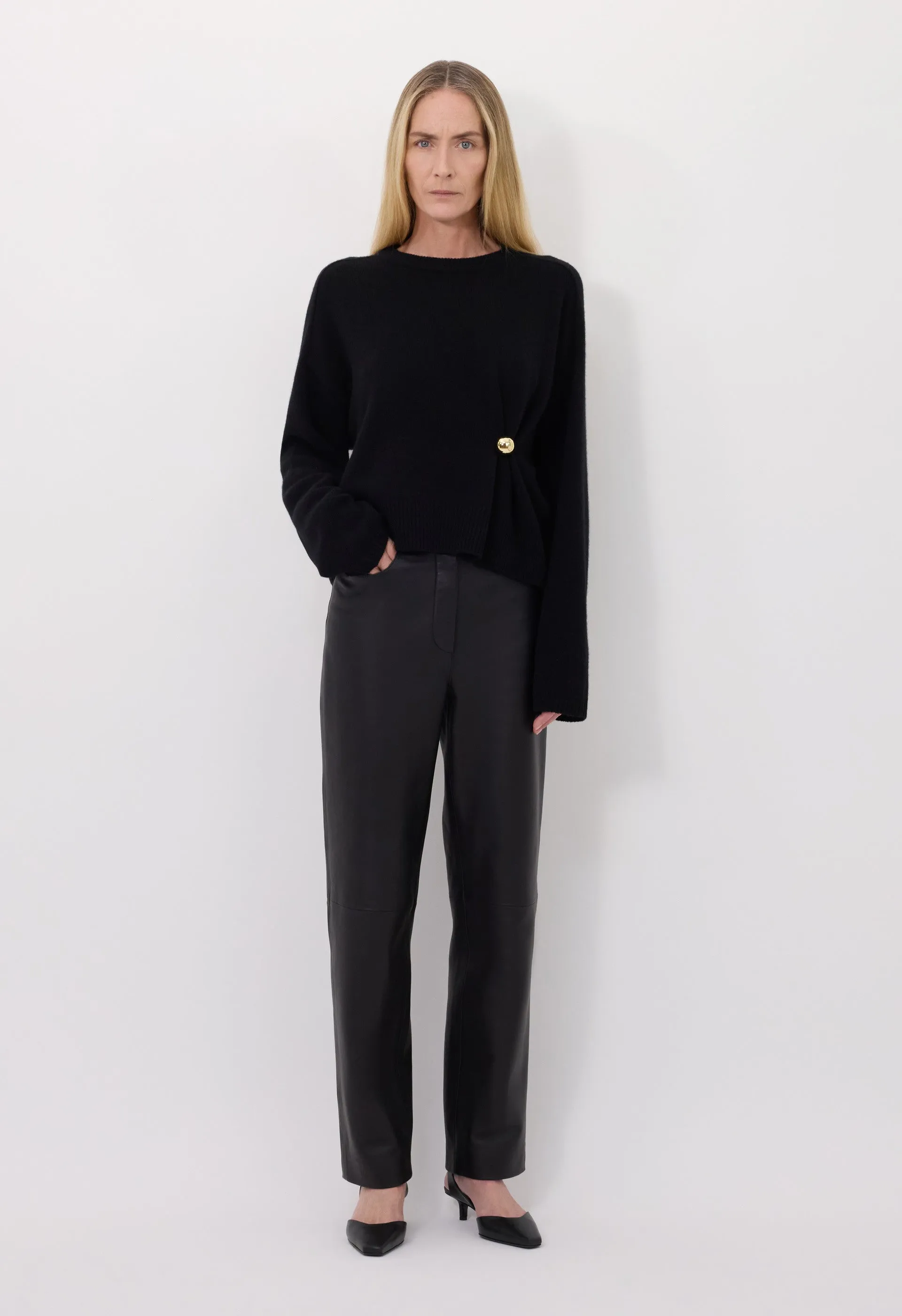 BILL Metal ornament cashmere sweater sold by Loulou De Saison