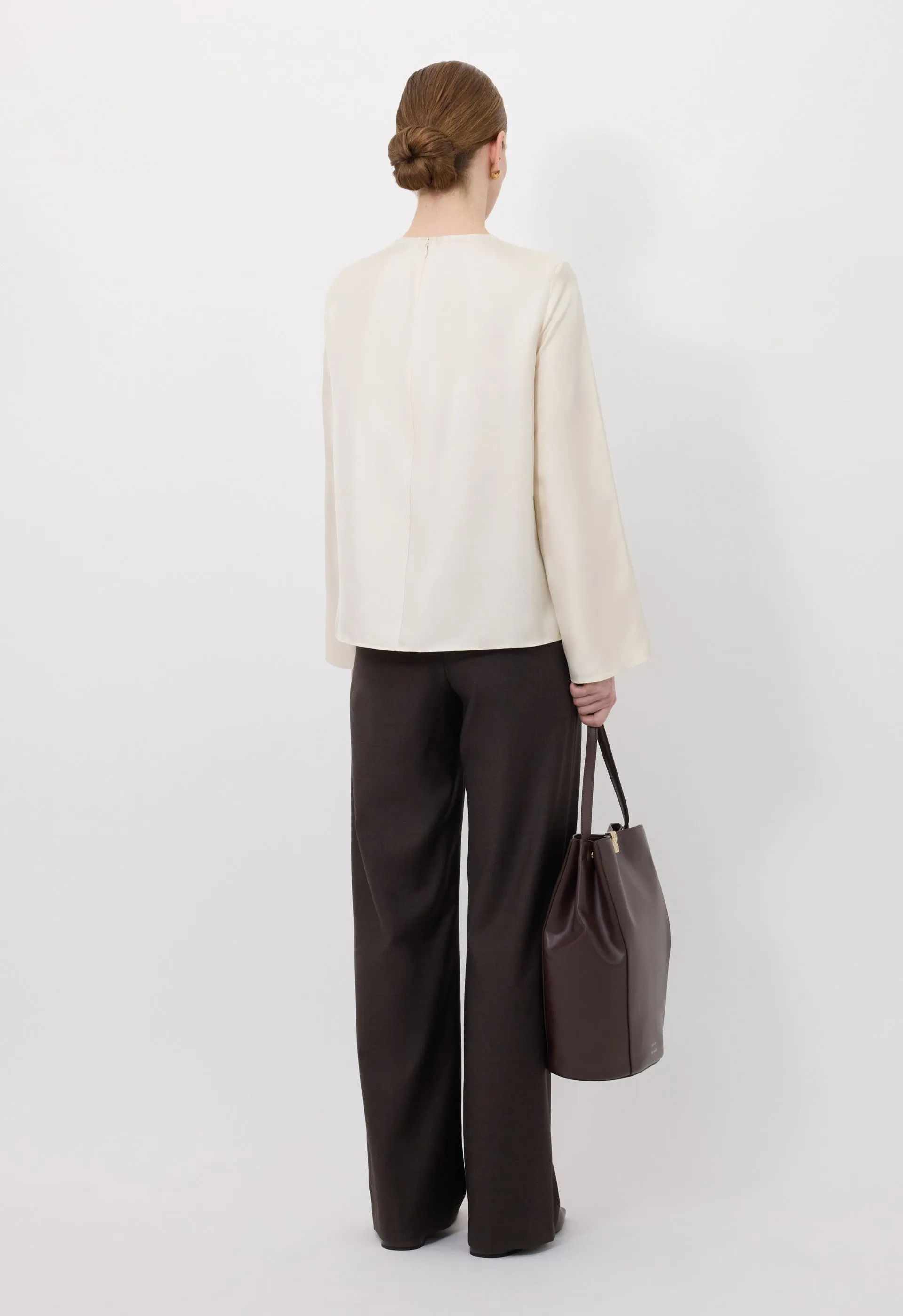 AZAE Draped silk top with metallic ornament sold by Loulou De Saison product image thumbnail 5