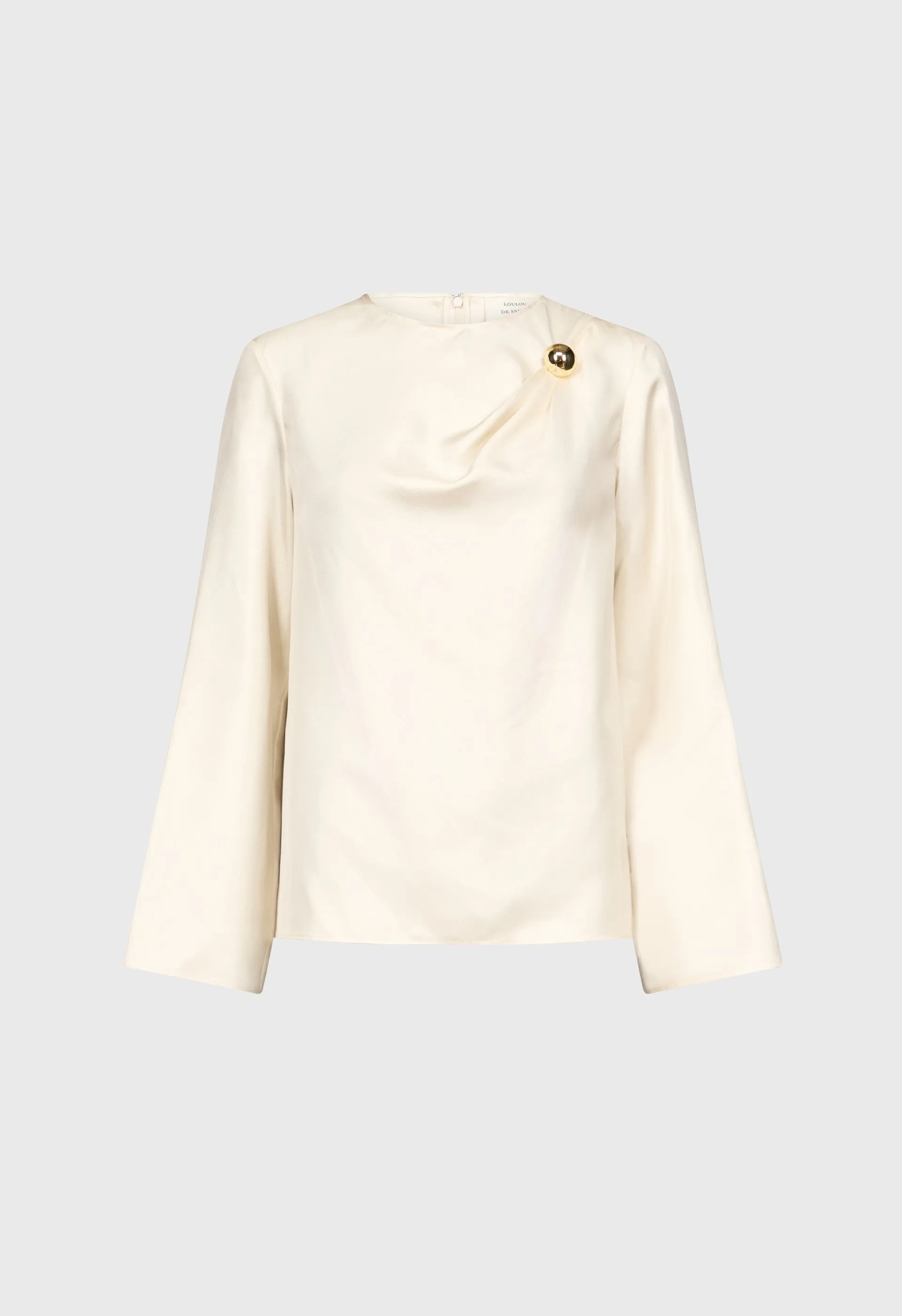 AZAE Draped silk top with metallic ornament sold by Loulou De Saison product image thumbnail 2