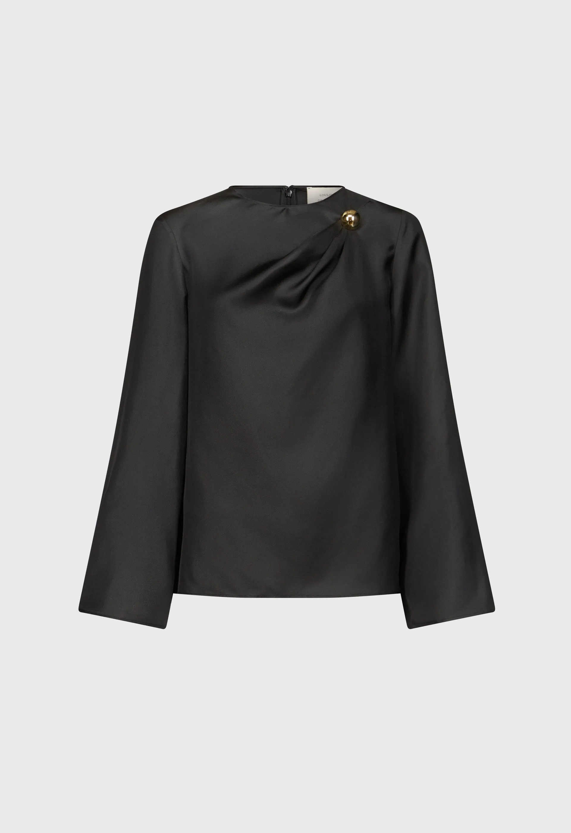 AZAE Draped silk top with metallic ornament sold by Loulou De Saison product image thumbnail 2