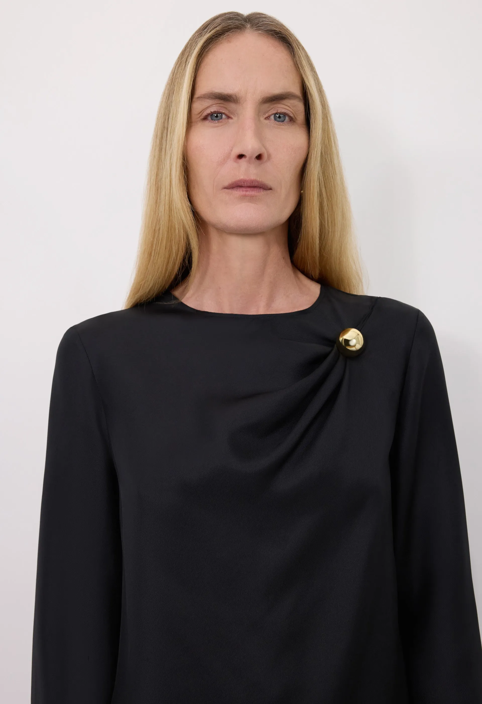 AZAE Draped silk top with metallic ornament sold by Loulou De Saison product image thumbnail 4