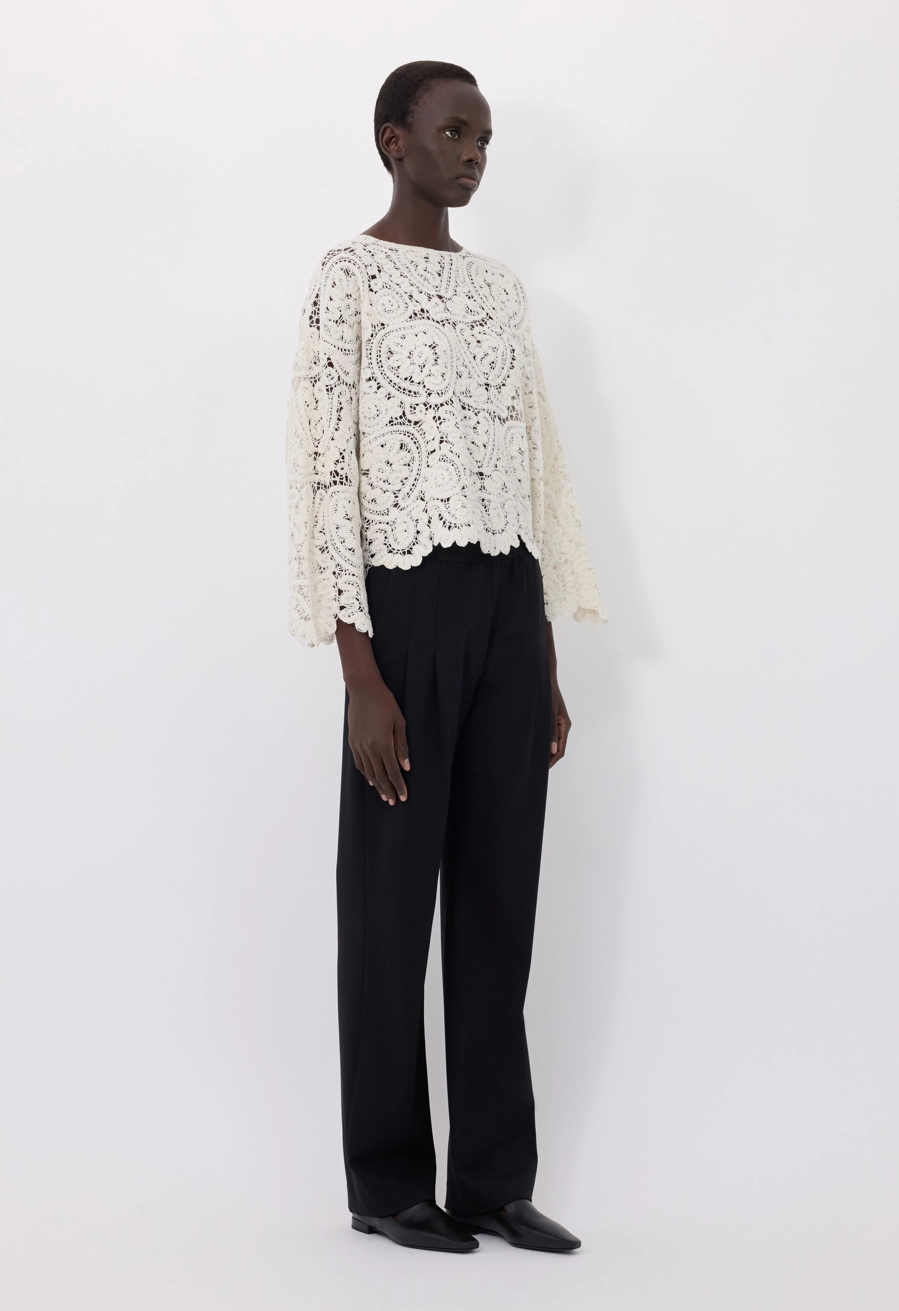 AROLD Velvet silk crochet sweater sold by Loulou De Saison product image thumbnail 3