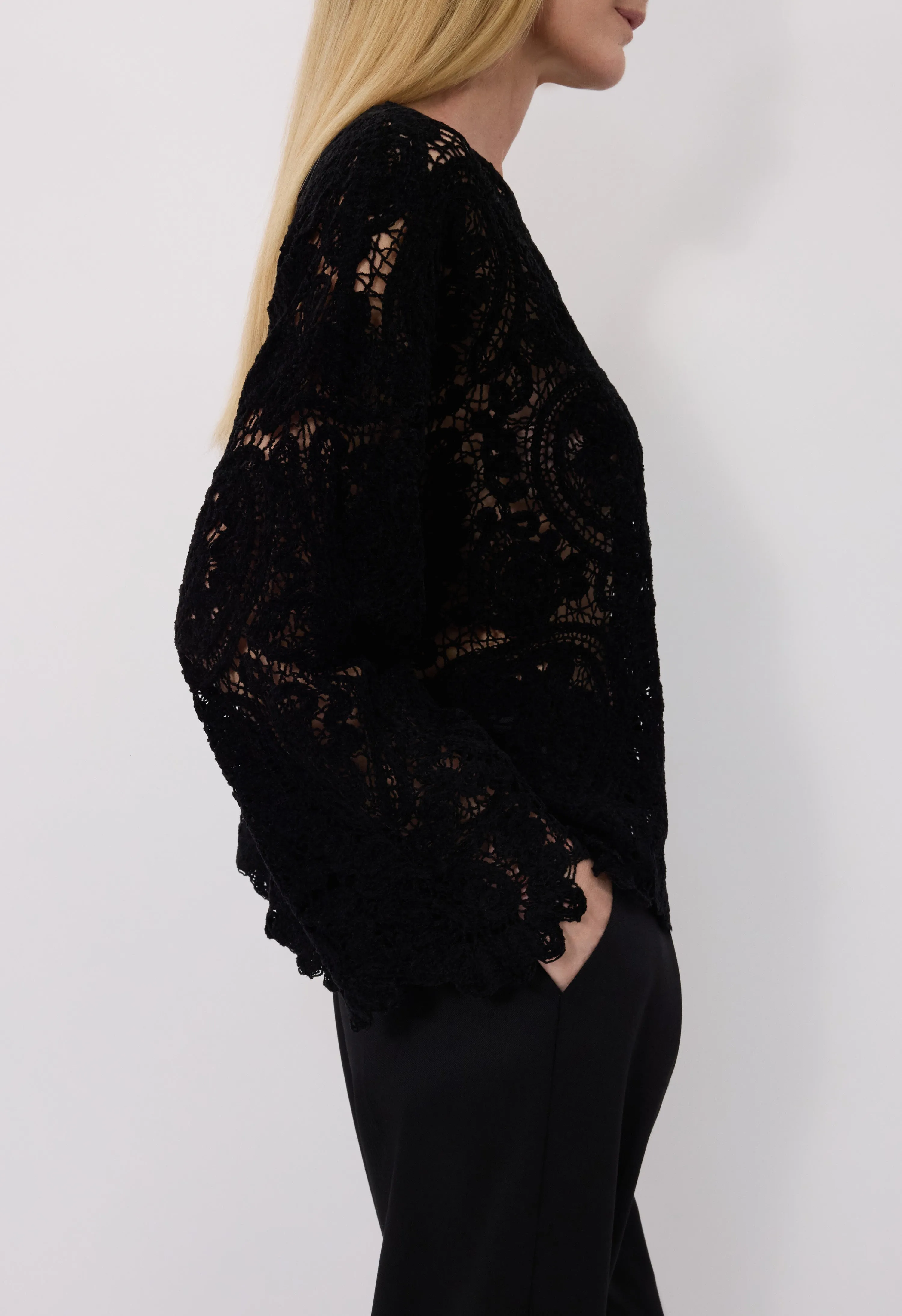 AROLD Velvet silk crochet sweater sold by Loulou De Saison product image thumbnail 4