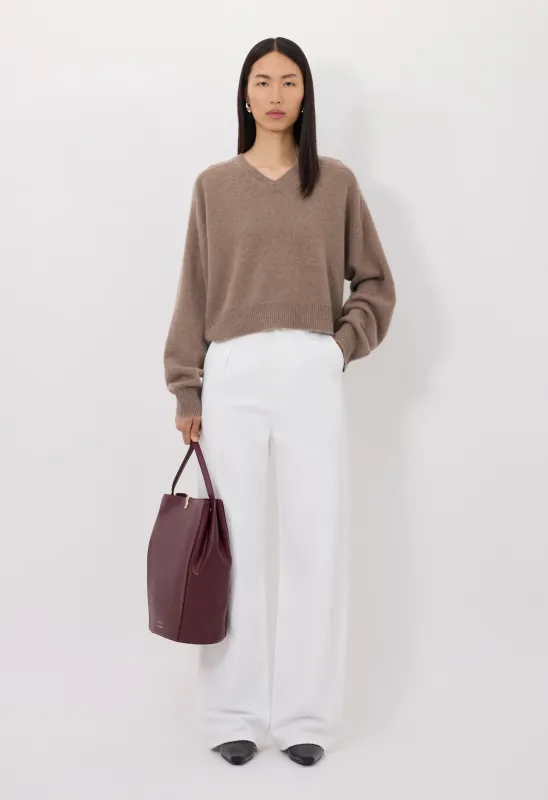 ANZOR LDS Cashmere V neck sweater made by Loulou De Saison