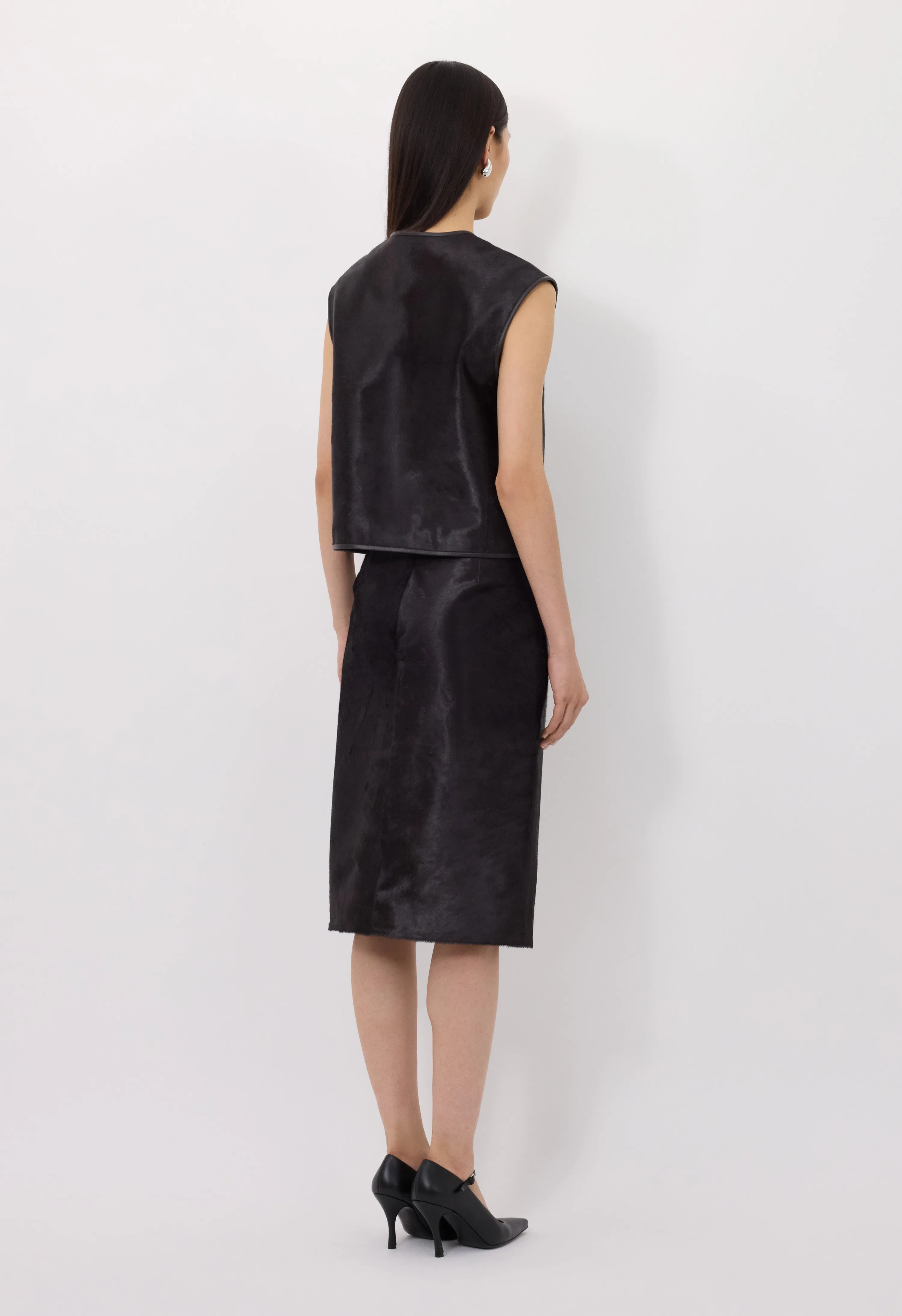 AMPAS Pony-effect leather vest sold by Loulou De Saison product image thumbnail 5