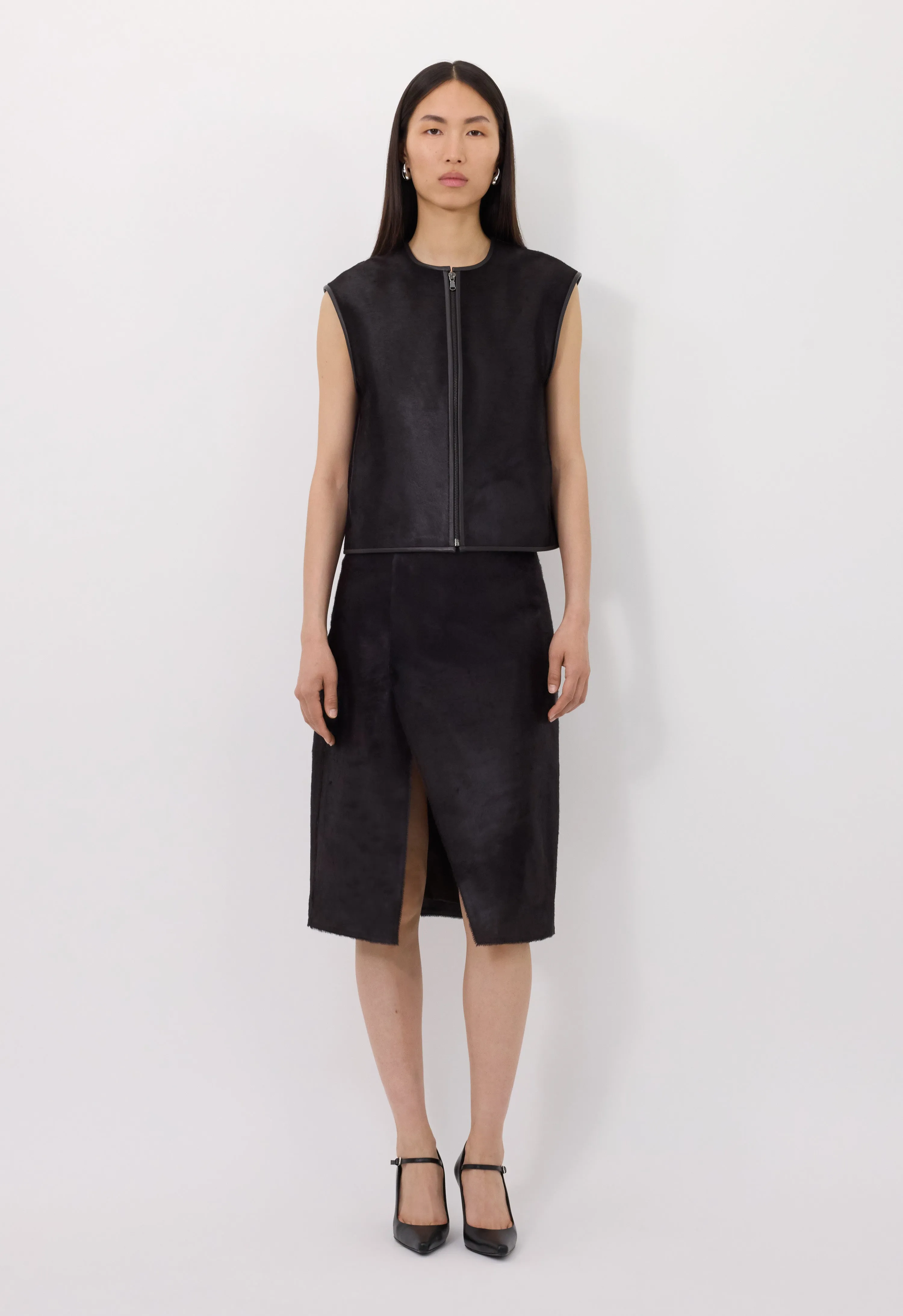 AMPAS Pony-effect leather vest sold by Loulou De Saison