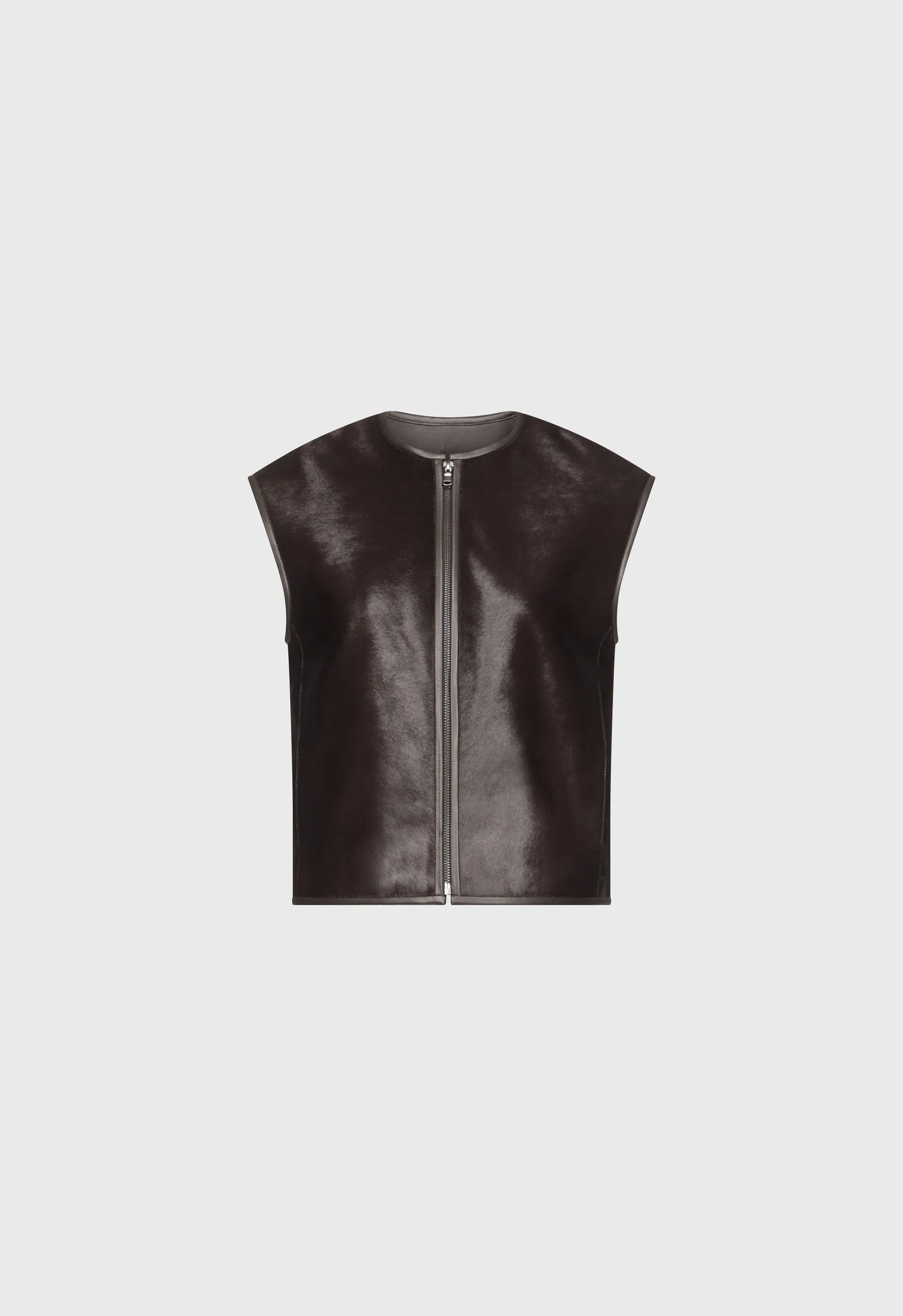 AMPAS Pony-effect leather vest sold by Loulou De Saison product image thumbnail 2