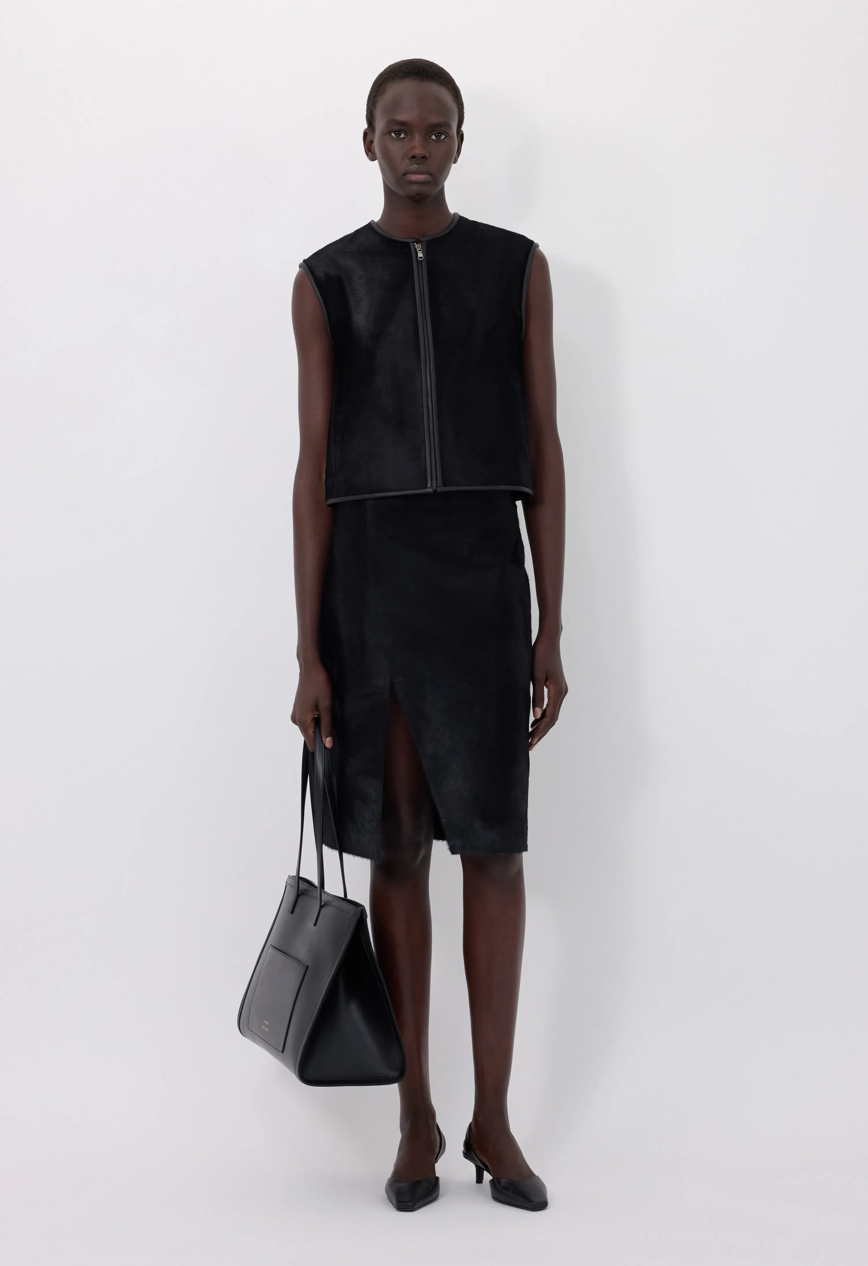 AMPAS Pony-effect leather vest sold by Loulou De Saison