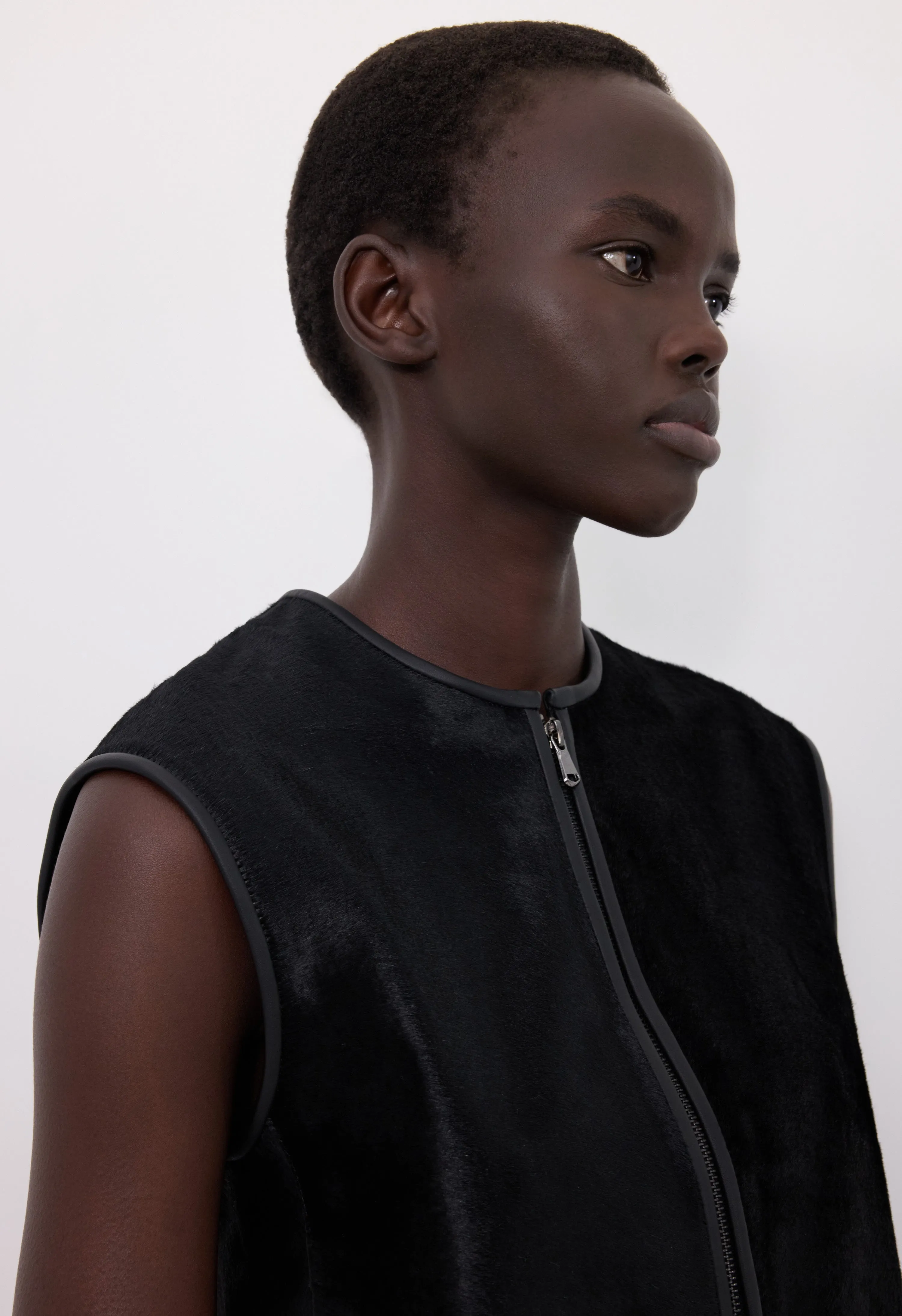 AMPAS Pony-effect leather vest sold by Loulou De Saison product image thumbnail 4