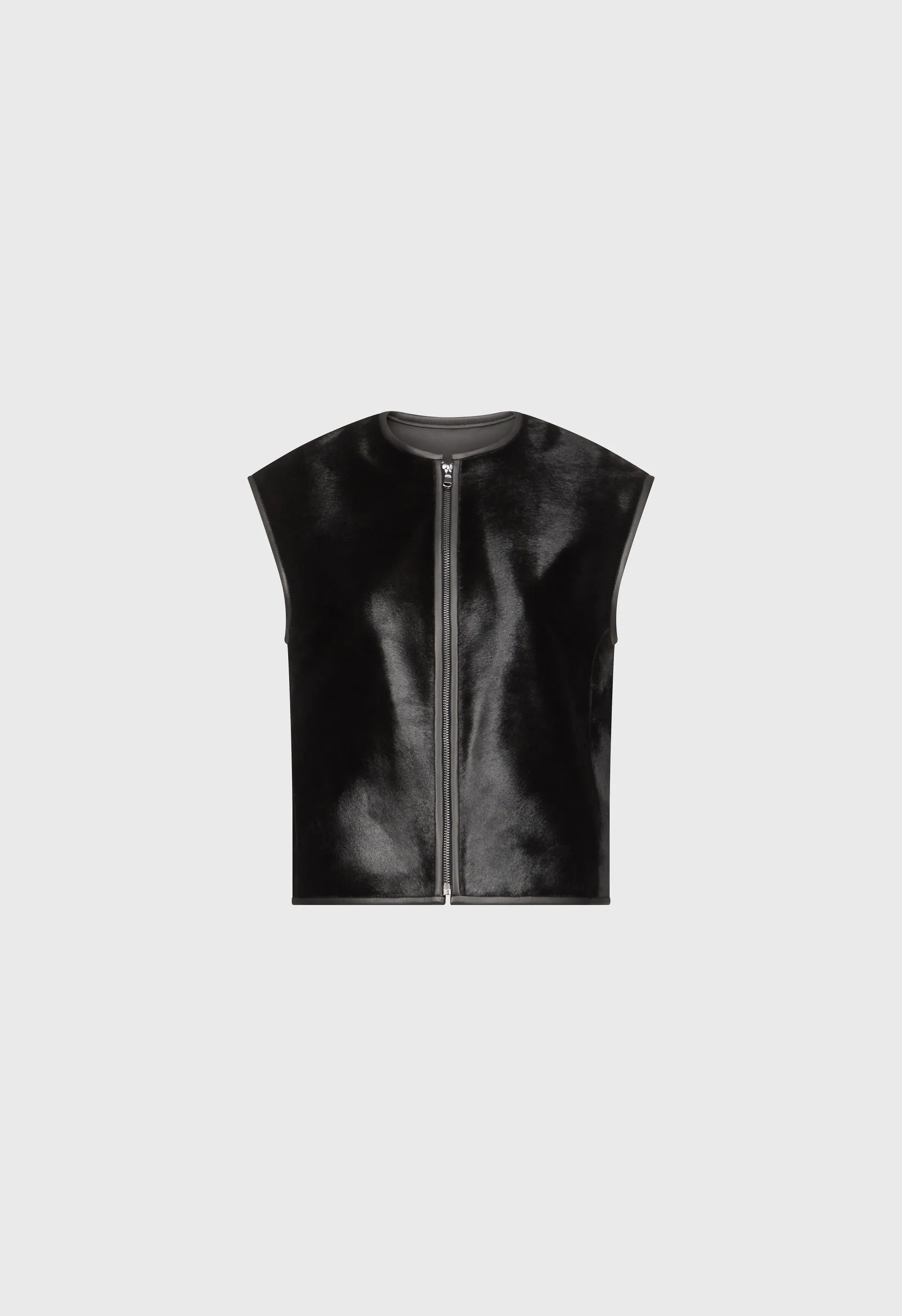 AMPAS Pony-effect leather vest sold by Loulou De Saison product image thumbnail 2