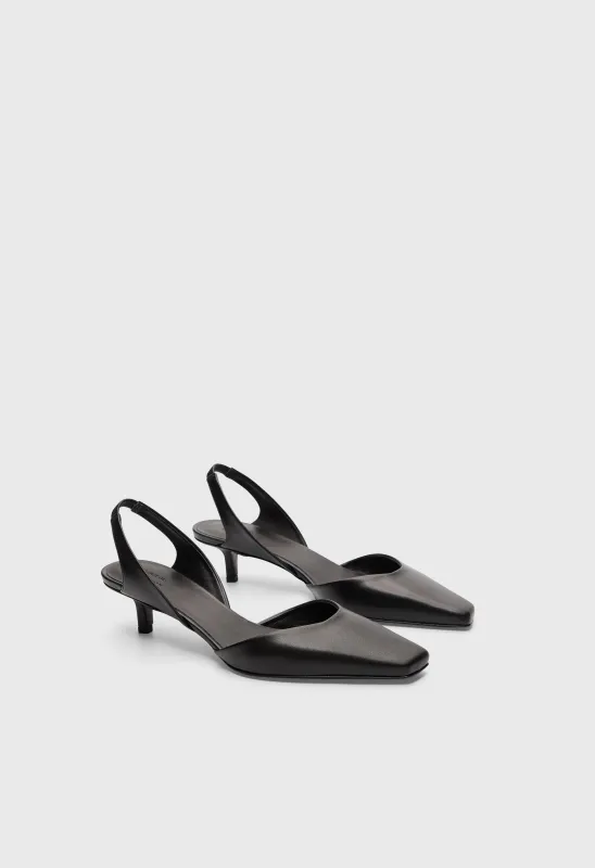 AKILA LDS Leather slingback shoes made by Loulou De Saison