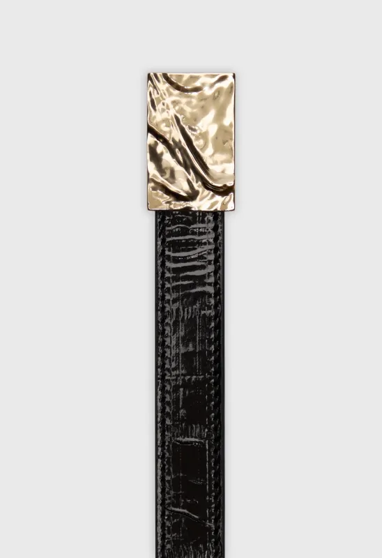 ORJA Eel-effect leather belt made by Loulou De Saison