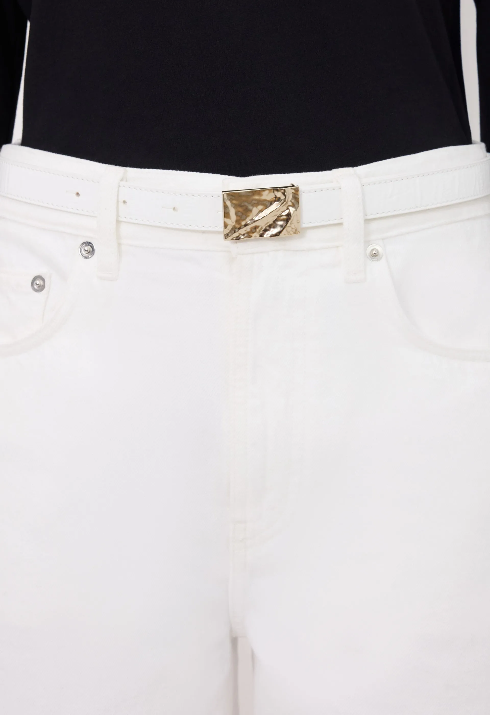 ORJA Eel-effect leather belt sold by Loulou De Saison product image thumbnail 2