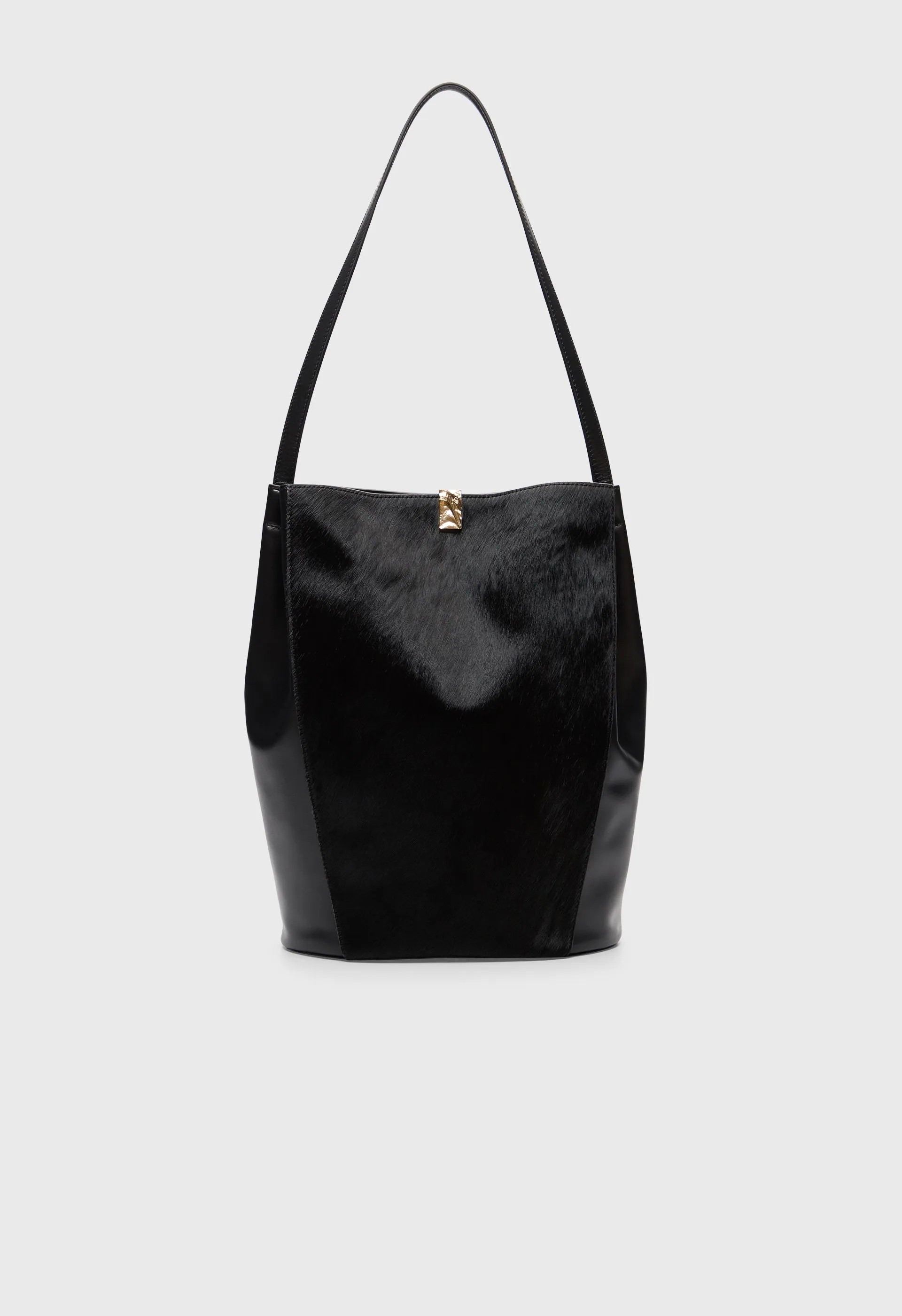 ODILE Pony-effect leather bucket bag sold by Loulou De Saison