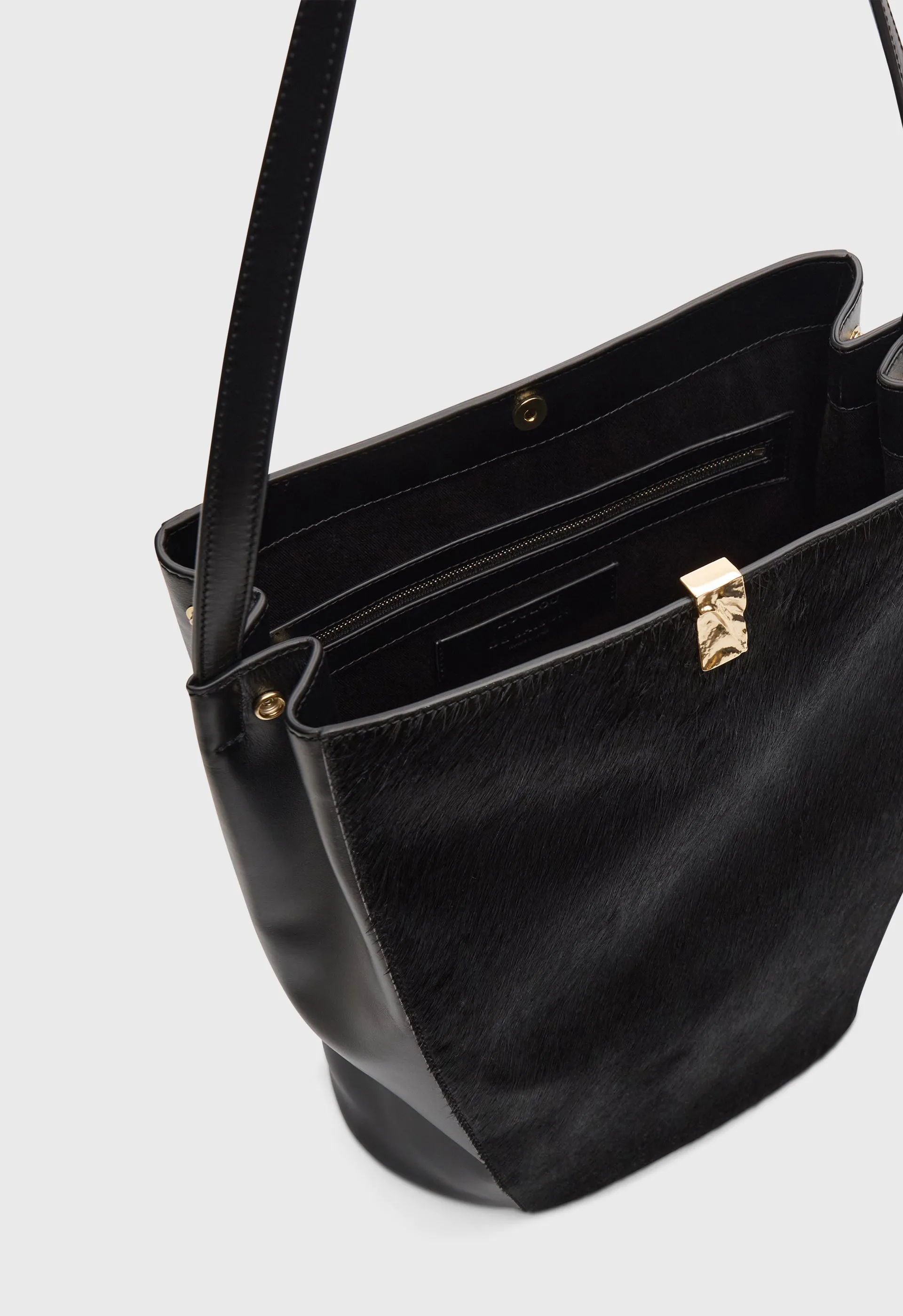 ODILE Pony-effect leather bucket bag sold by Loulou De Saison product image thumbnail 4