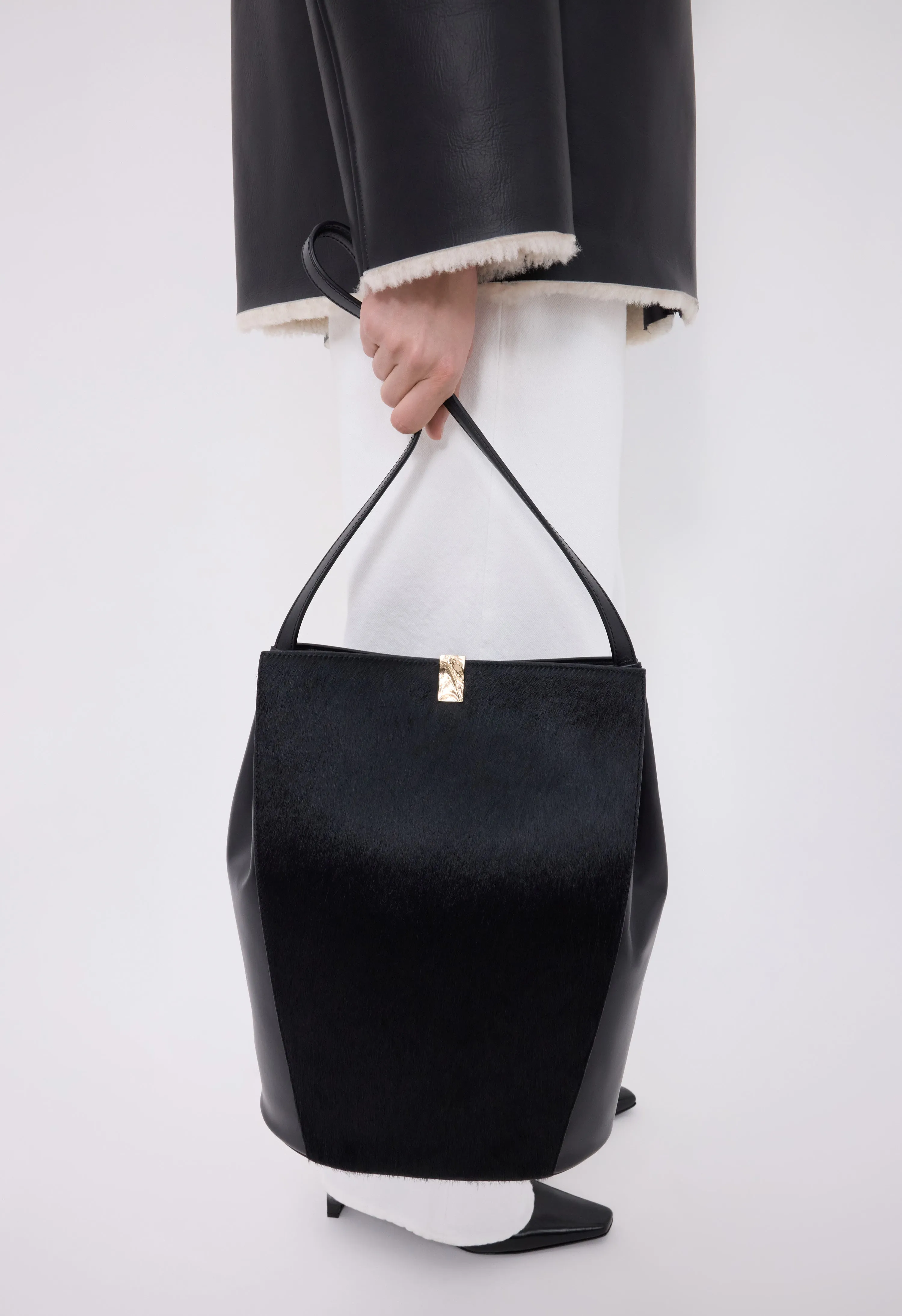 ODILE Pony-effect leather bucket bag sold by Loulou De Saison product image thumbnail 2