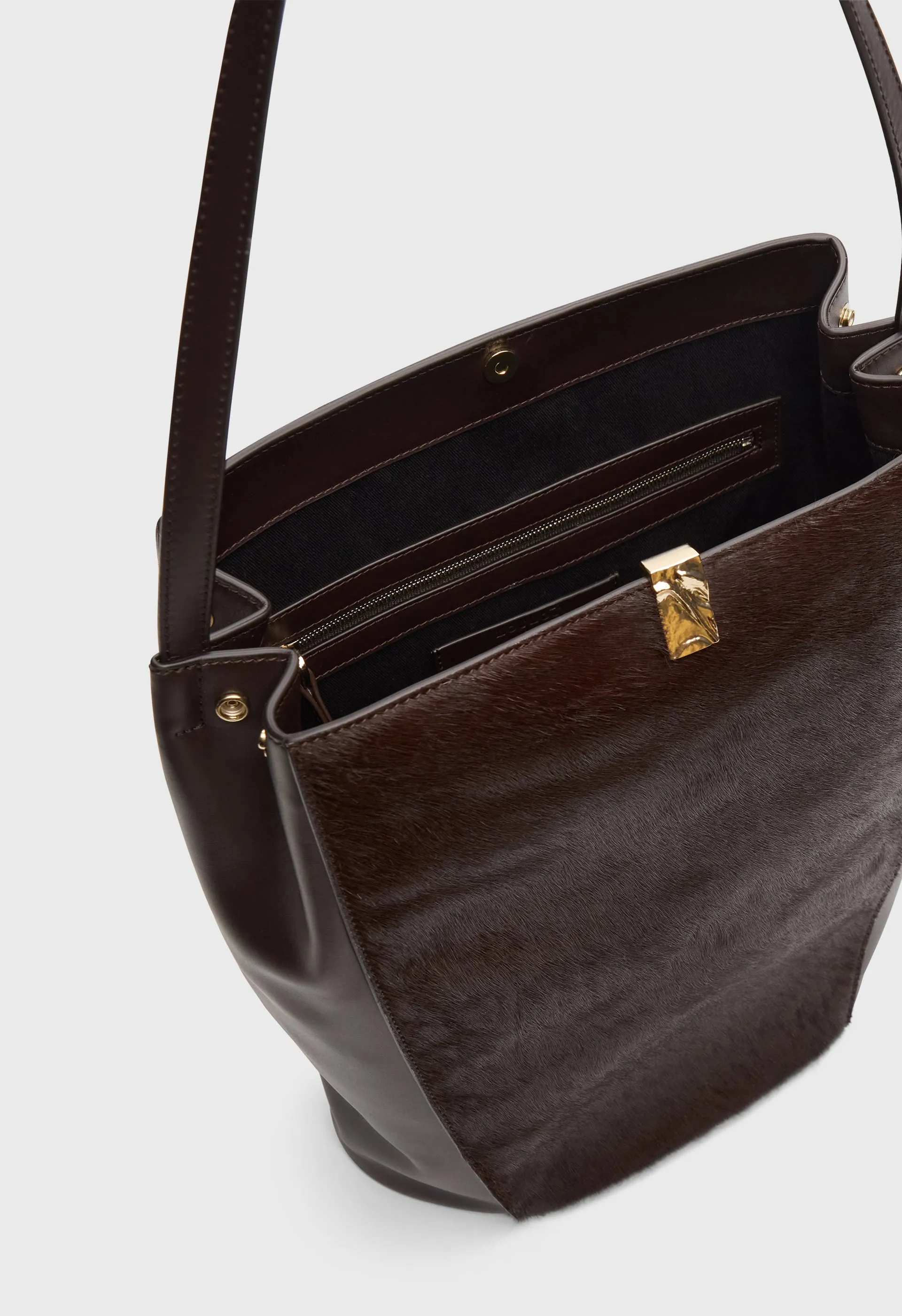 ODILE Pony-effect leather bucket bag sold by Loulou De Saison product image thumbnail 4