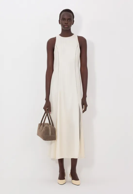 IRAKA Silk twill dress made by Loulou De Saison