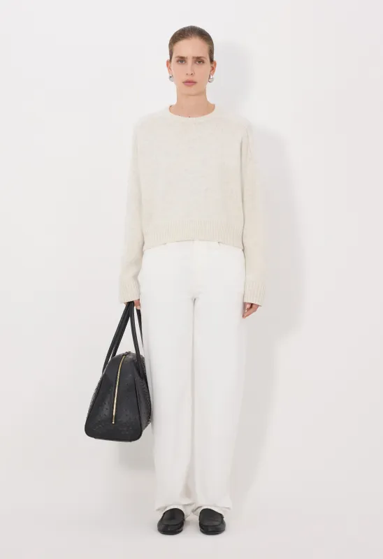 BRUZZI LDS Cropped wool cashmere sweater made by Loulou De Saison
