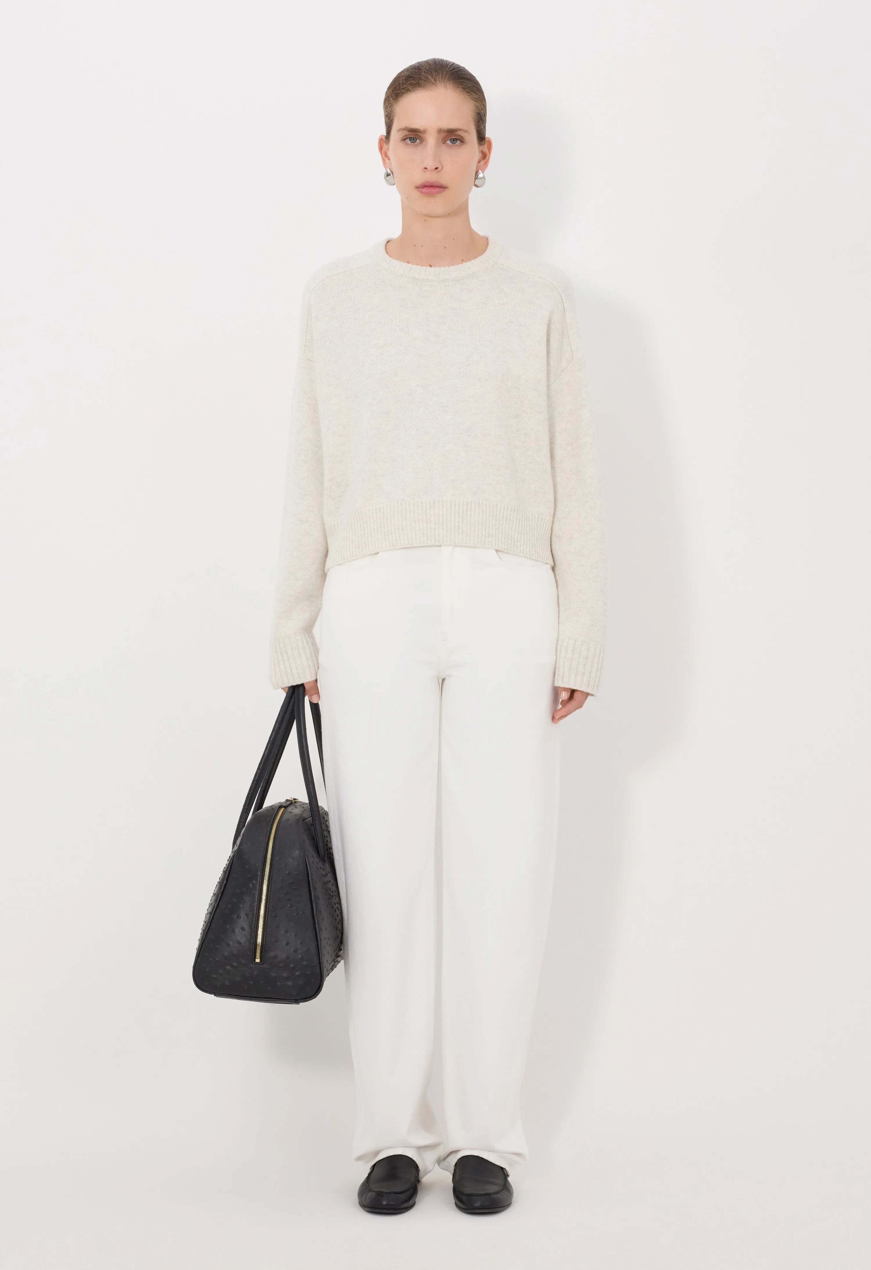 BRUZZI LDS Cropped wool cashmere sweater sold by Loulou De Saison