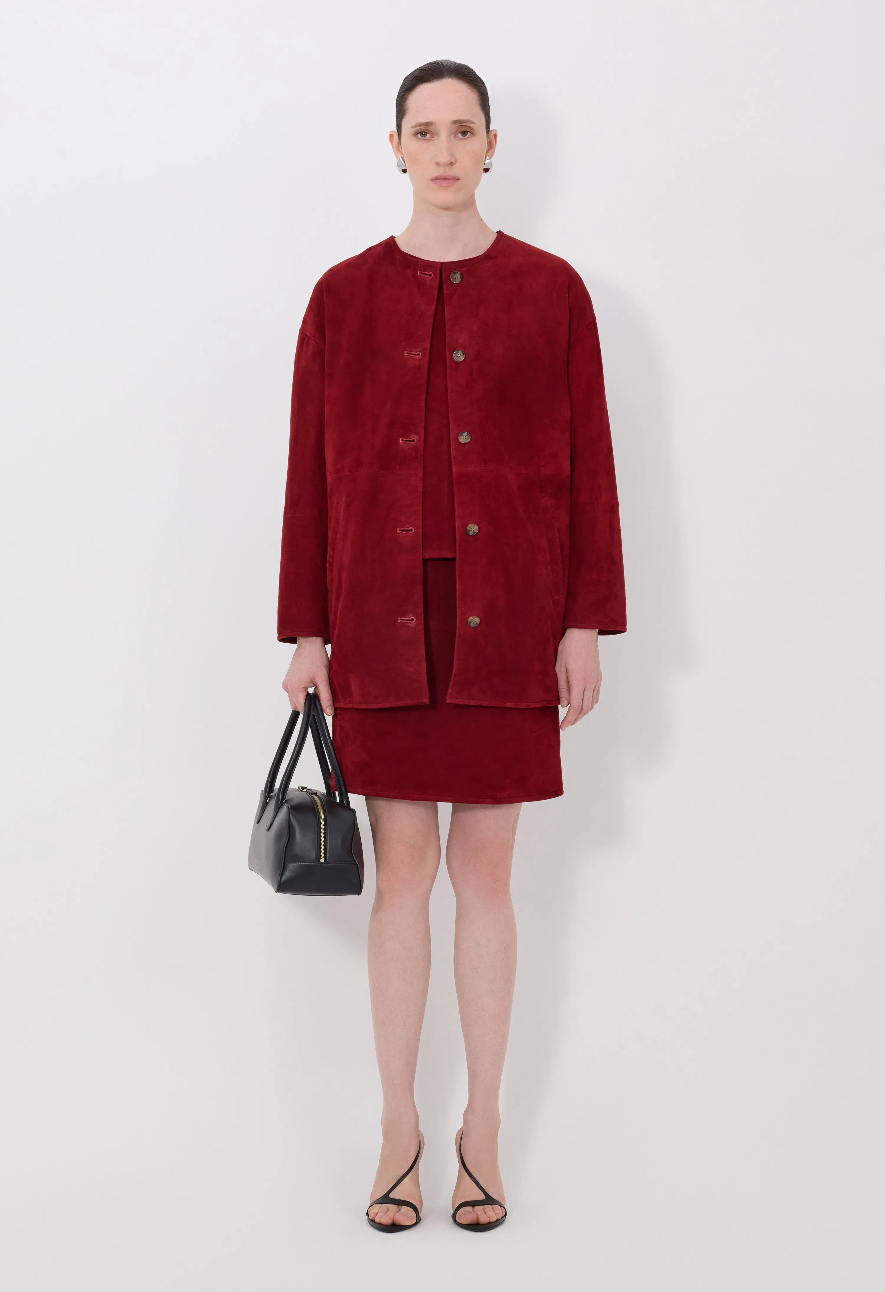 WAREN Oval suede coat sold by Loulou De Saison
