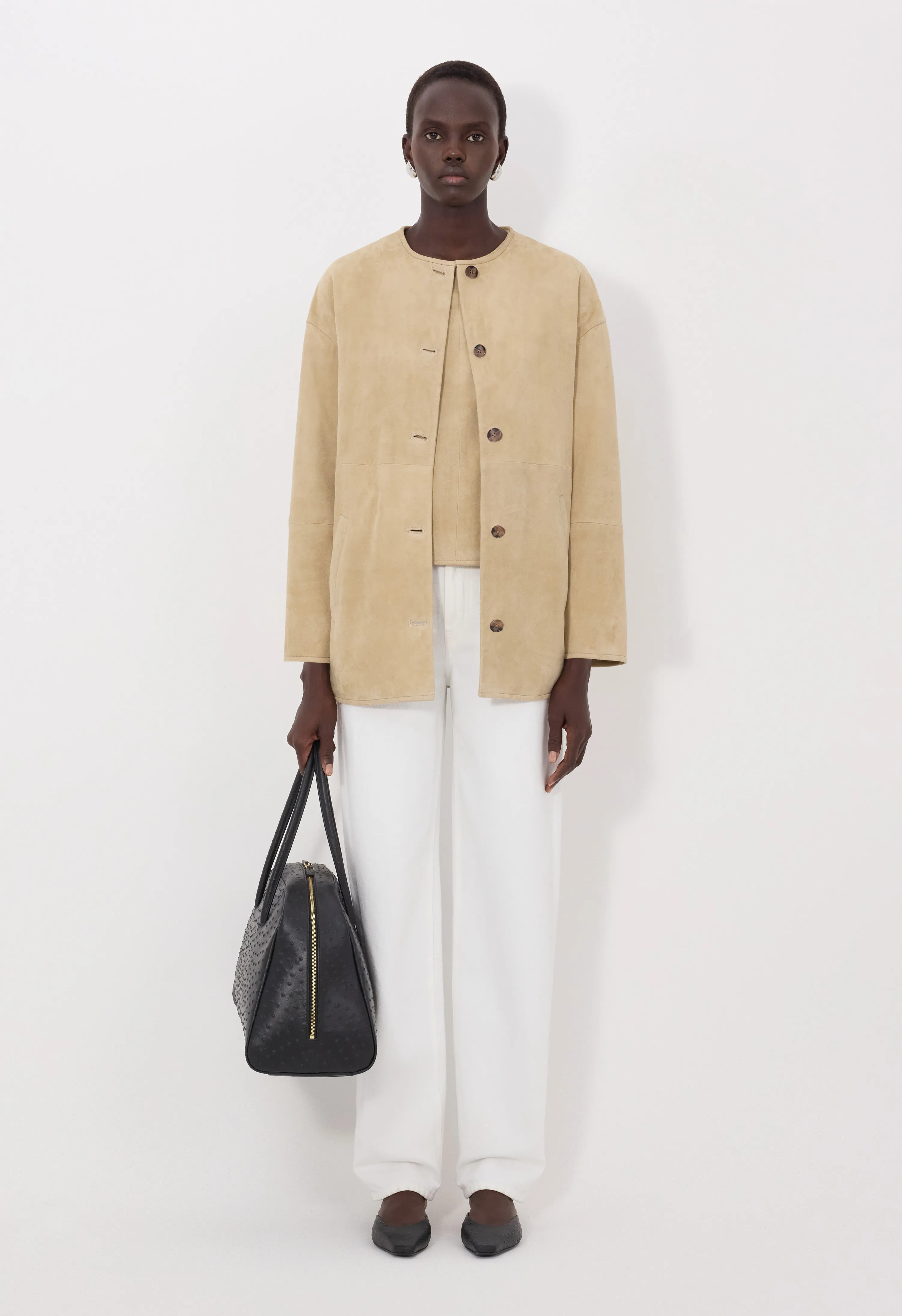 WAREN Oval suede coat sold by Loulou De Saison