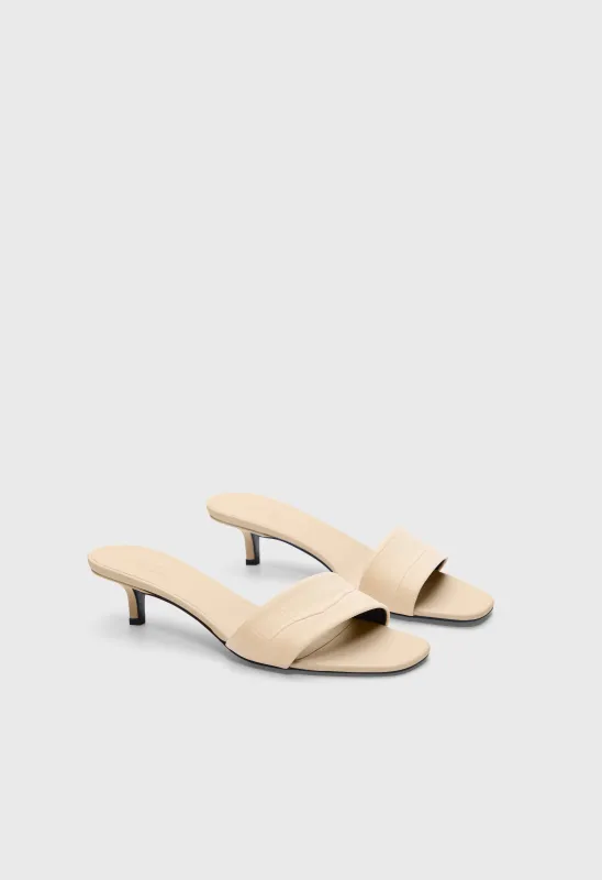 SARAFINA Kitten heel mule sandals made by Loulou De Saison