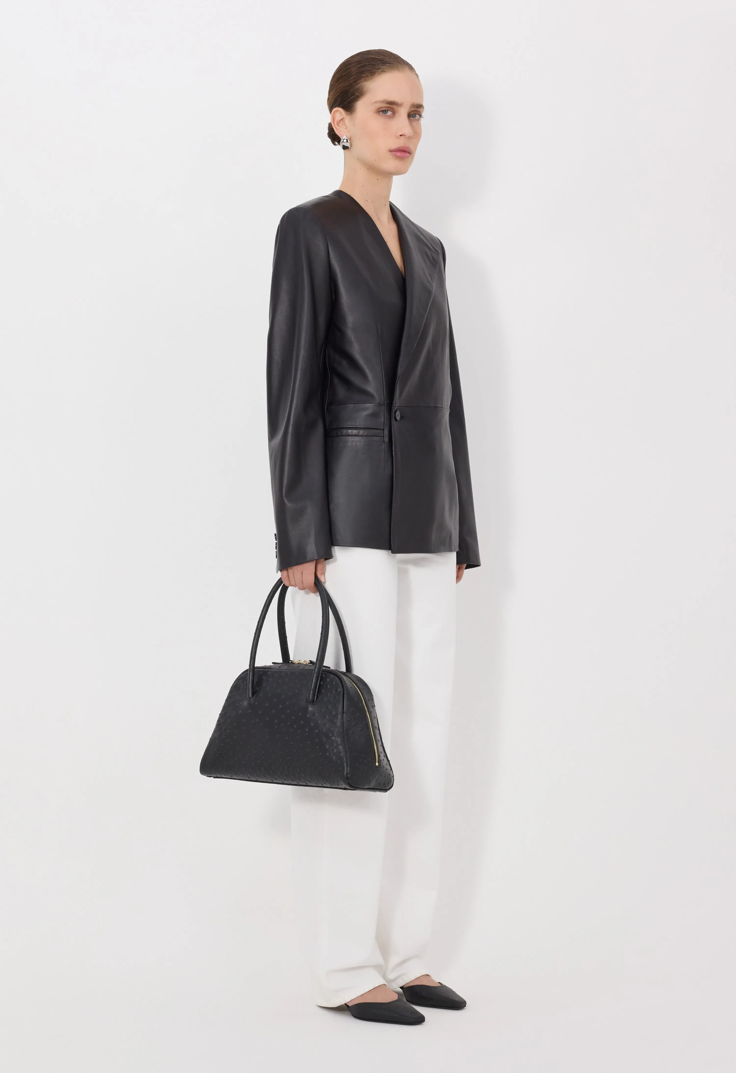 PAOLI Asymmetric leather jacket sold by Loulou De Saison product image thumbnail 3