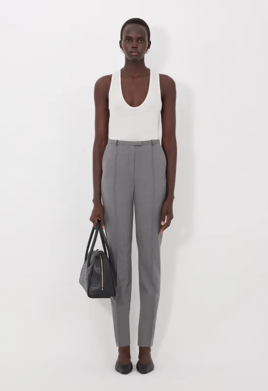MALKA LDS Grain de poudre fitted trousers made by Loulou De Saison