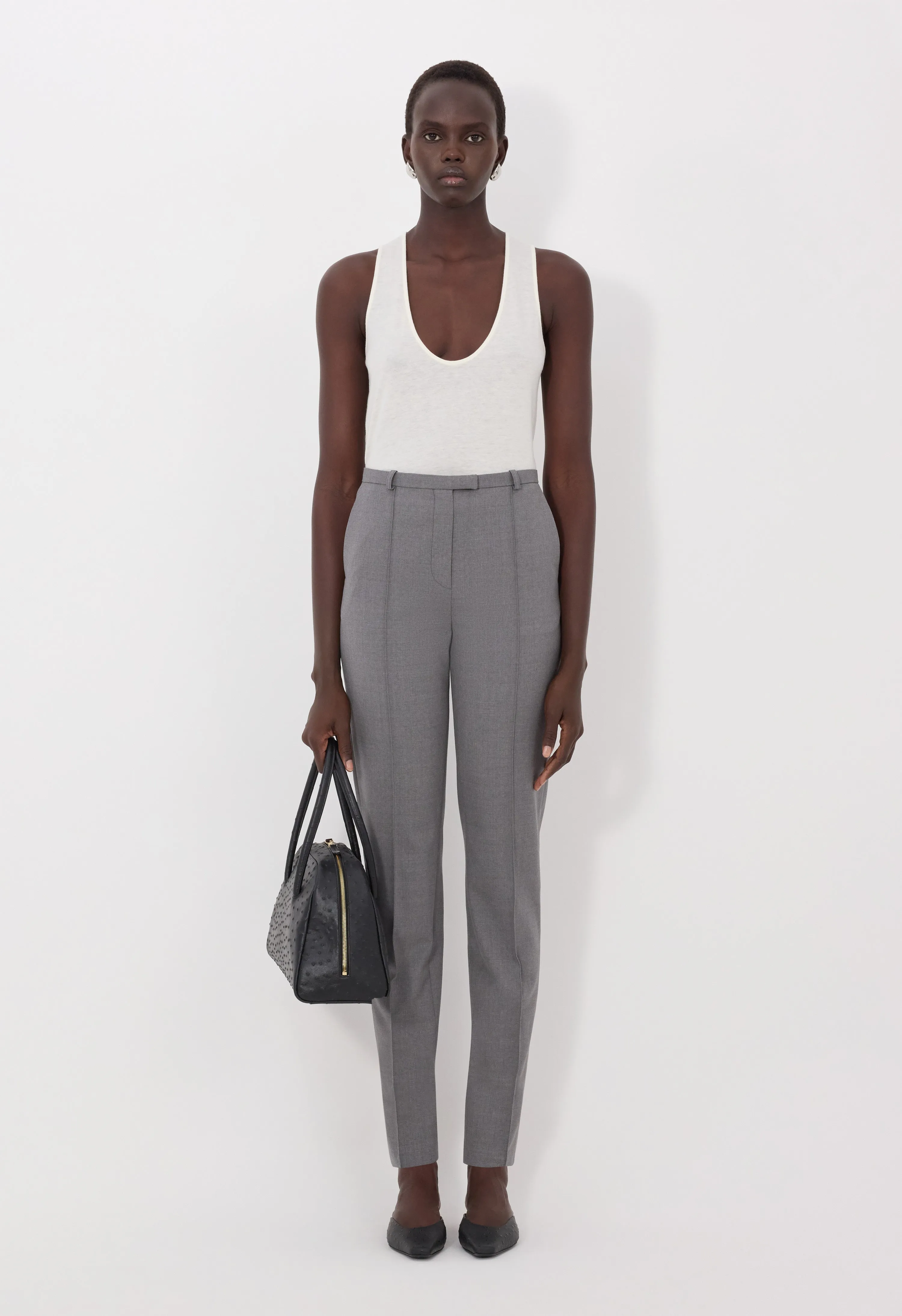 MALKA LDS Grain de poudre fitted trousers sold by Loulou De Saison