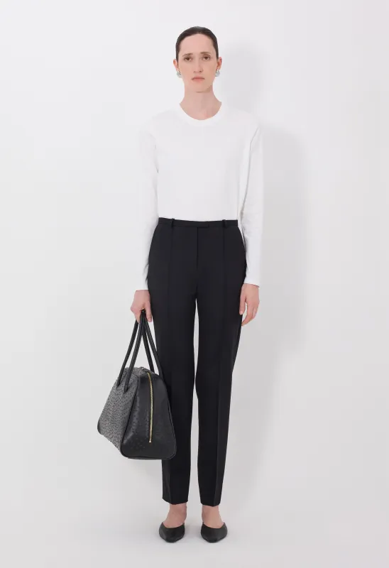 MALKA LDS Grain de poudre fitted trousers made by Loulou De Saison