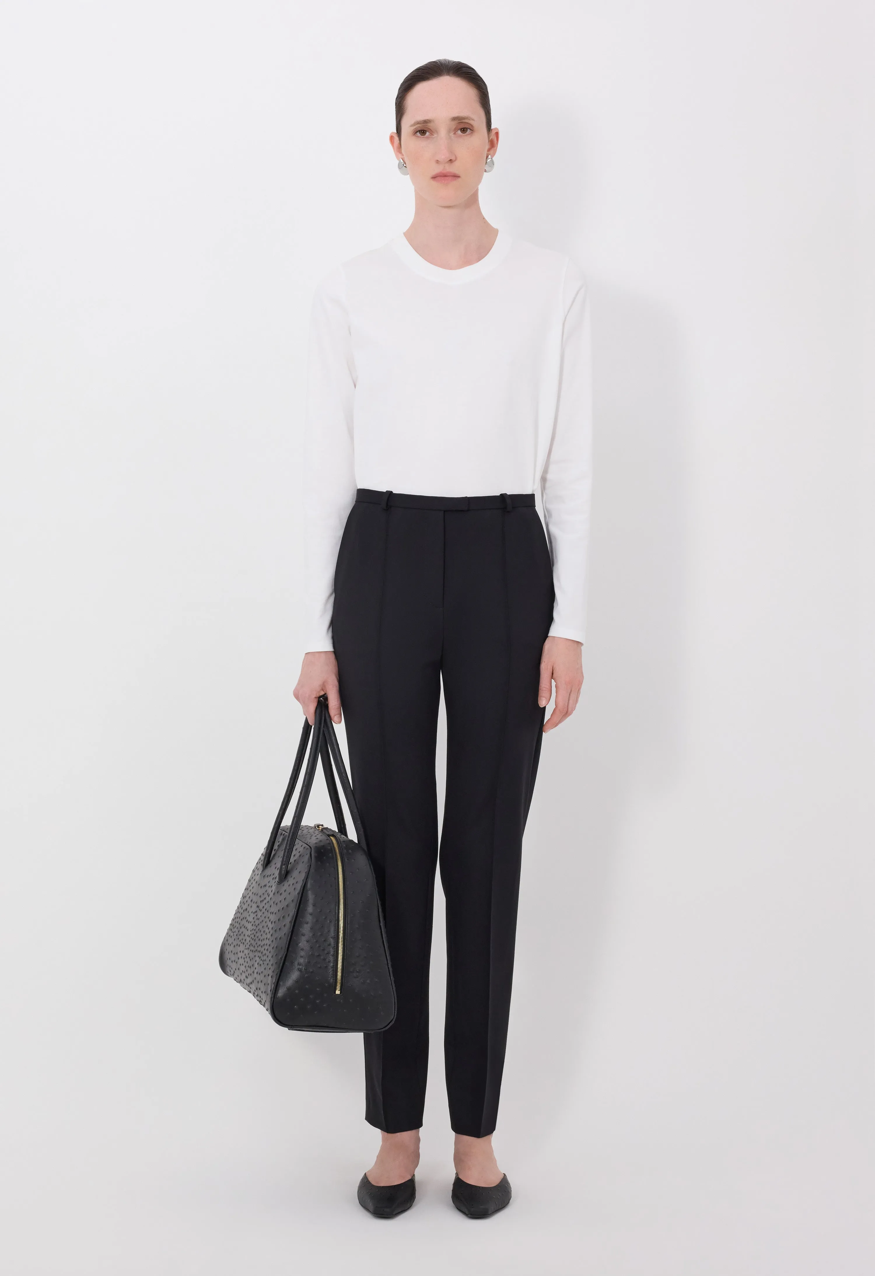 MALKA LDS Grain de poudre fitted trousers sold by Loulou De Saison